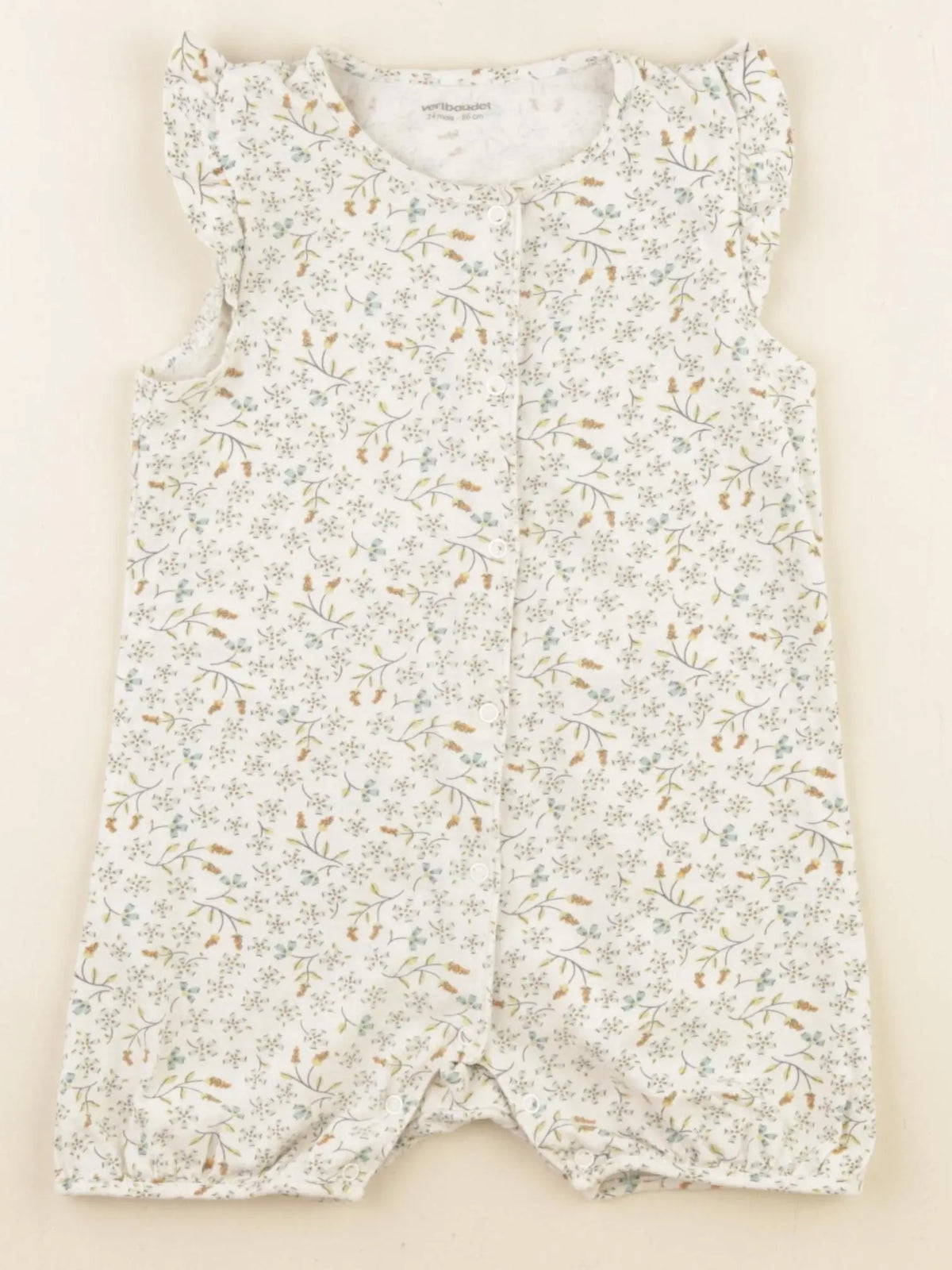 Vertbaudet - pyjama coton beige - 24 mois