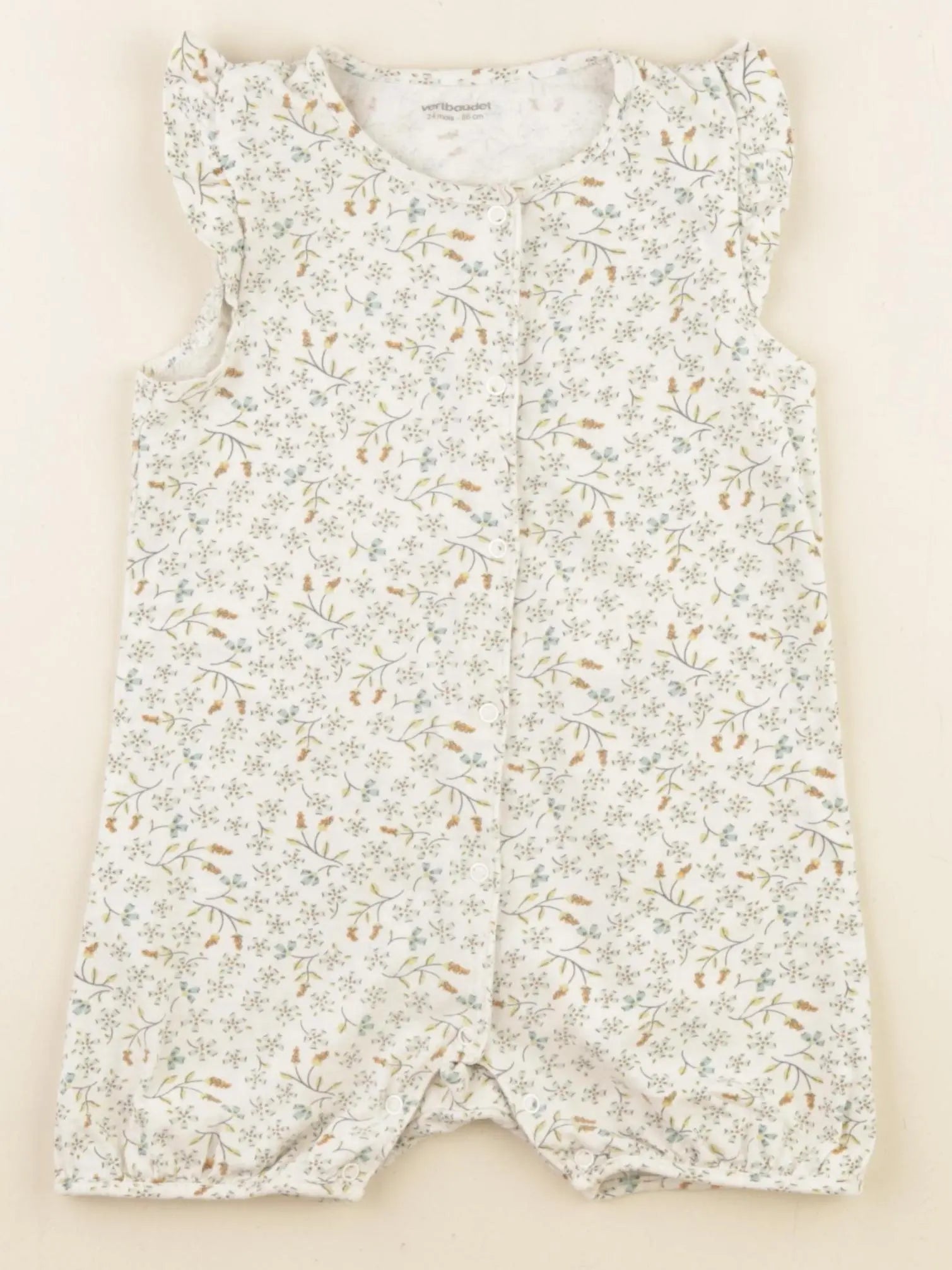 Vertbaudet - pyjama coton beige - 24 mois