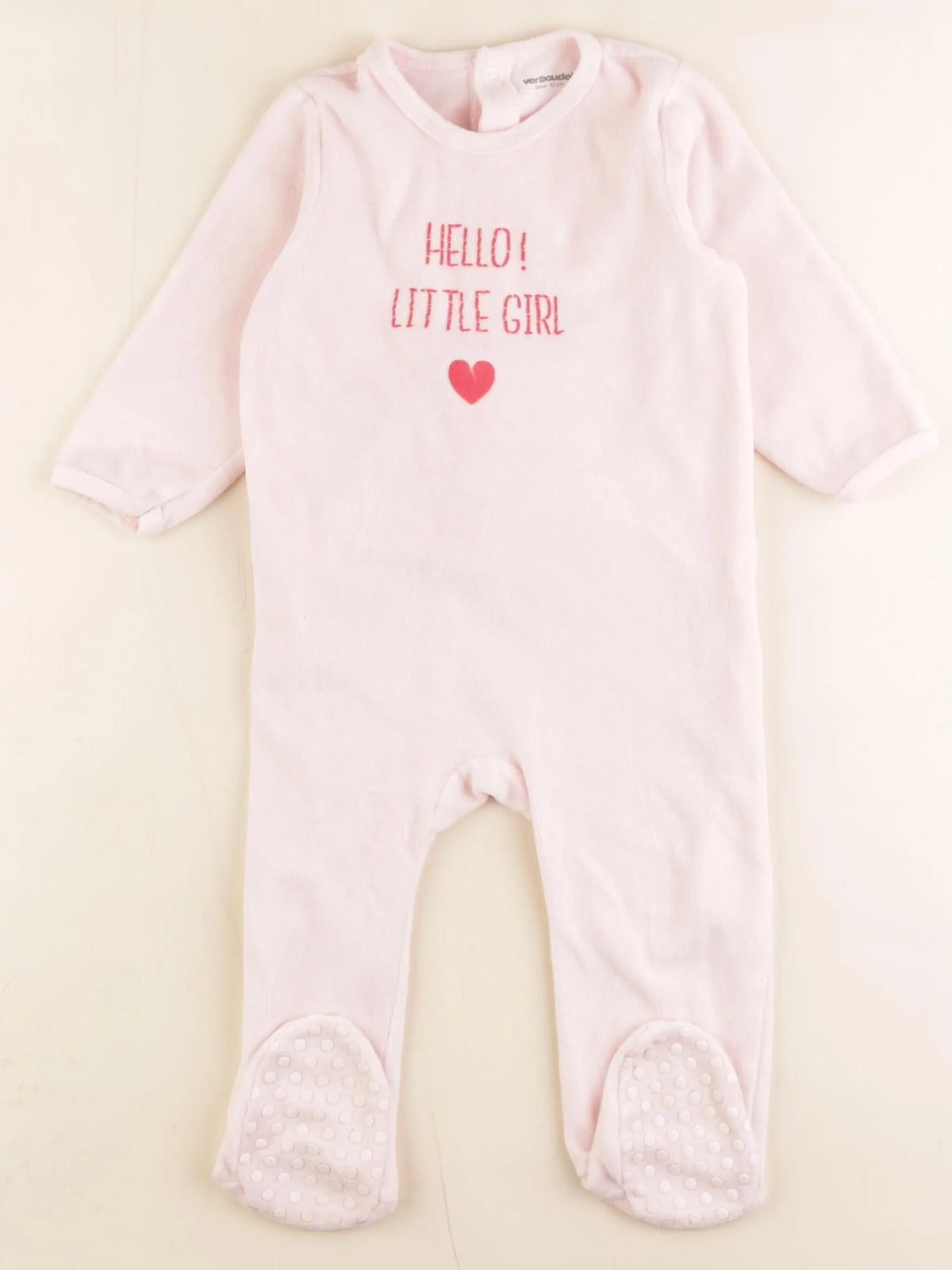 Vertbaudet - pyjama velours rose - 18 mois