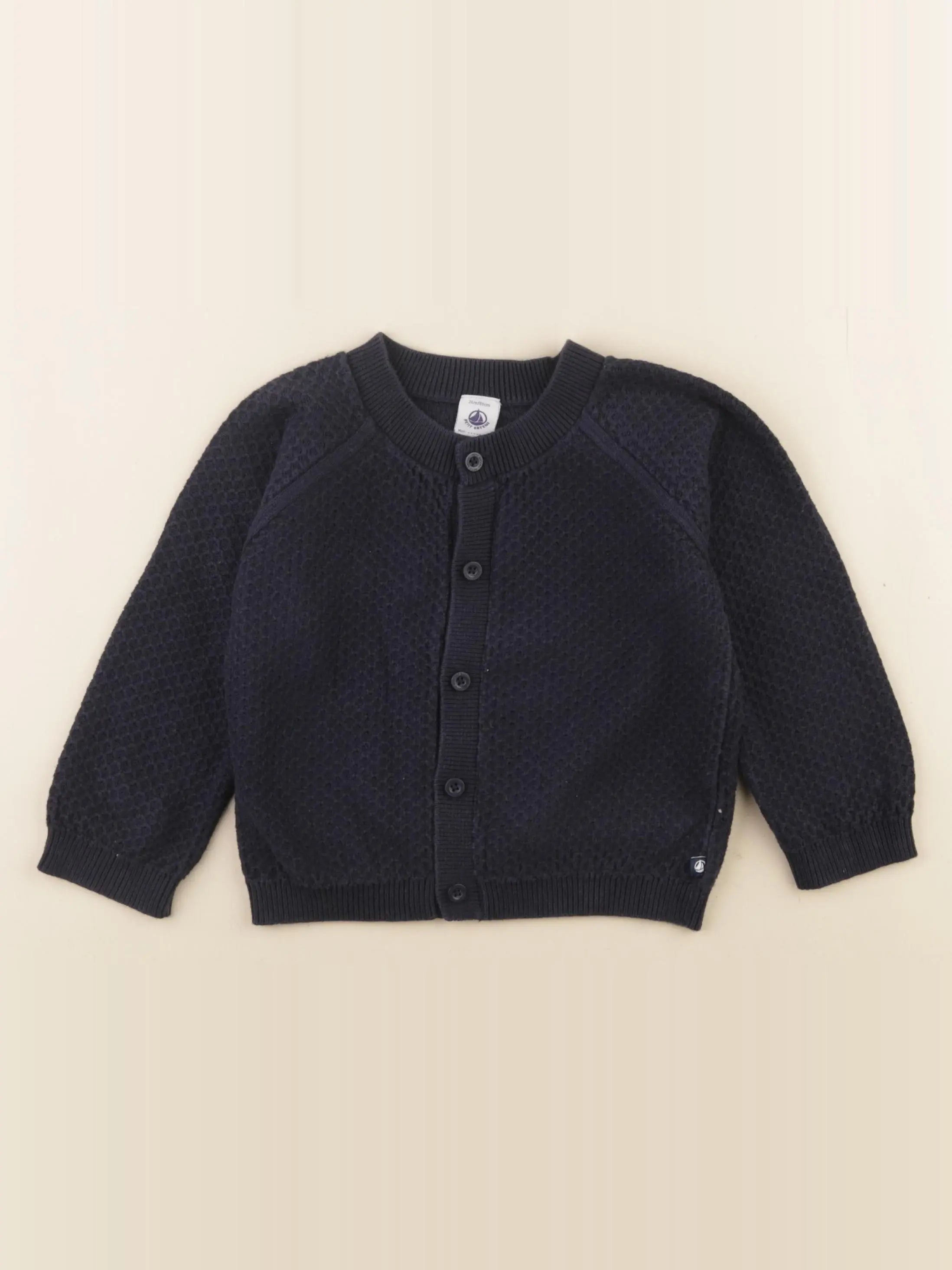 Petit Bateau - gilet bleu - 24 mois