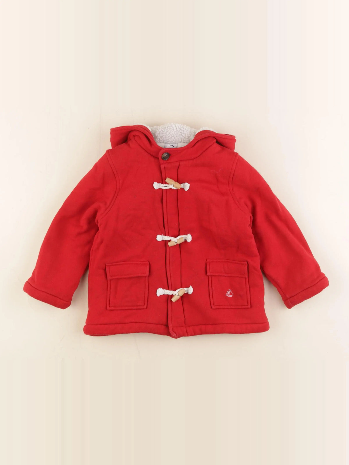 Petit Bateau - manteau rouge - 24 mois