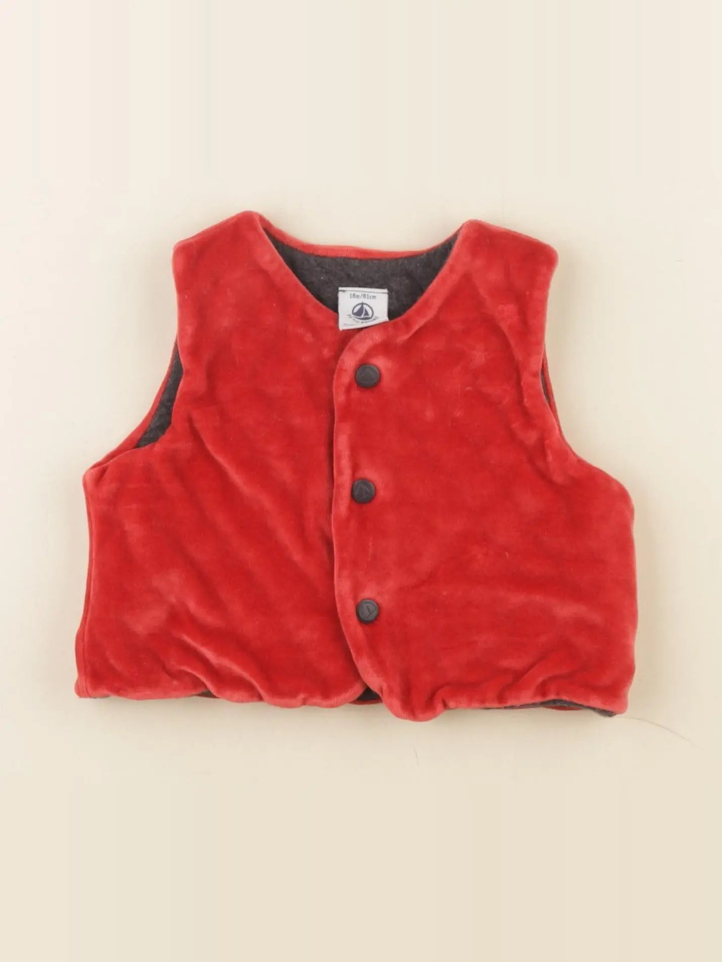 Petit Bateau - gilet rouge - 18 mois