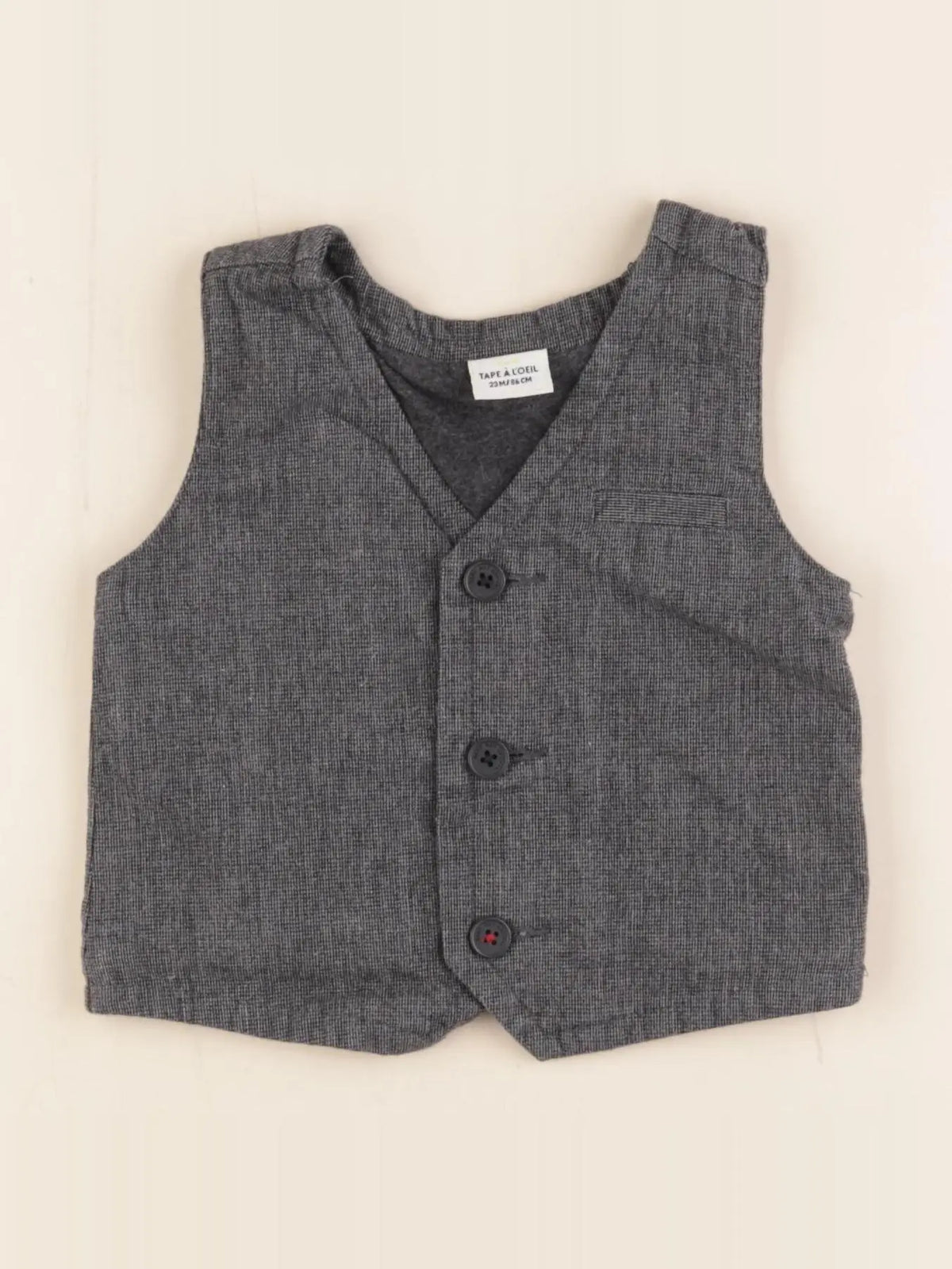 Tape à l'oeil - gilet gris - 24 mois