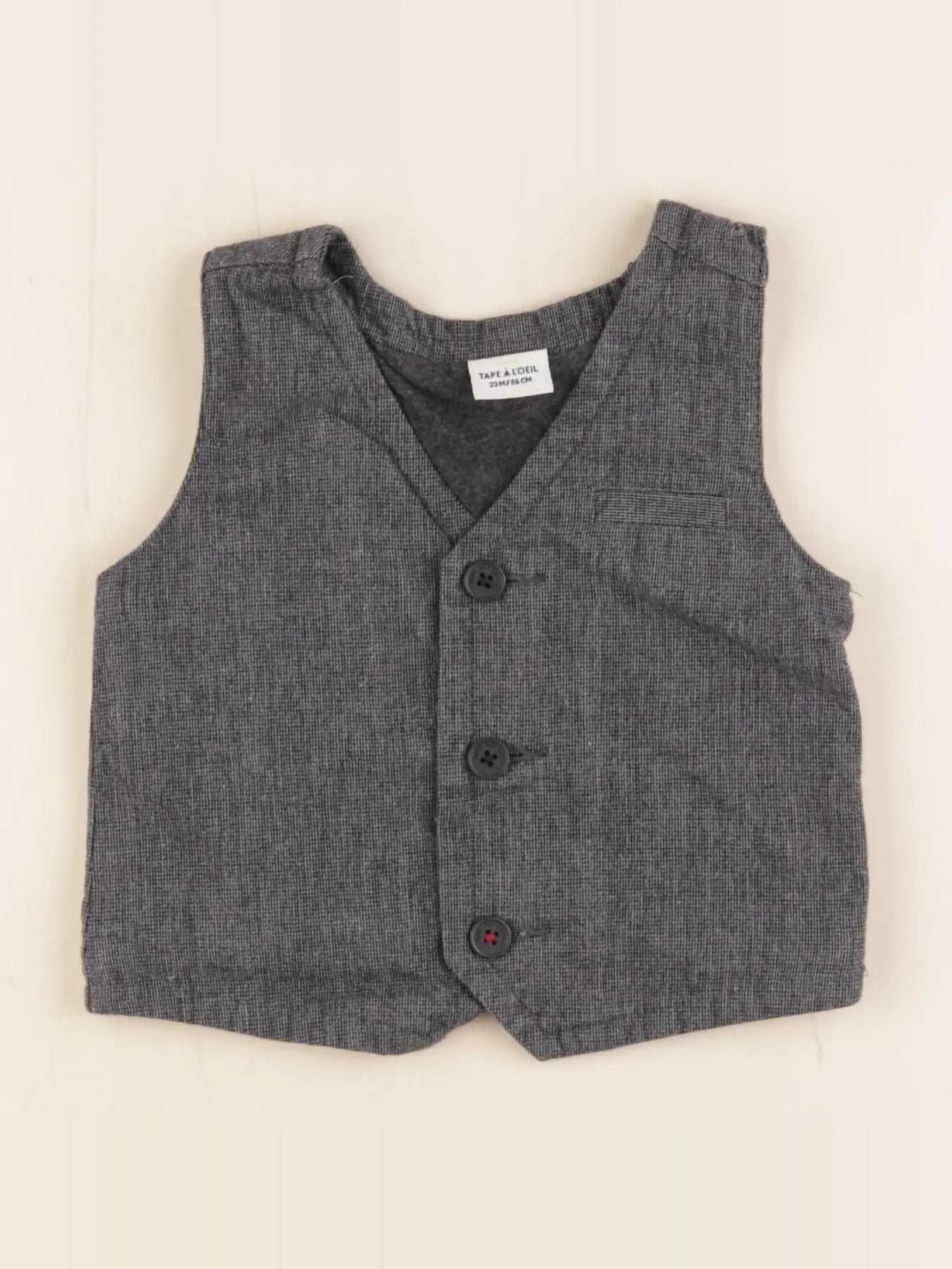 Tape à l'oeil - gilet gris - 24 mois
