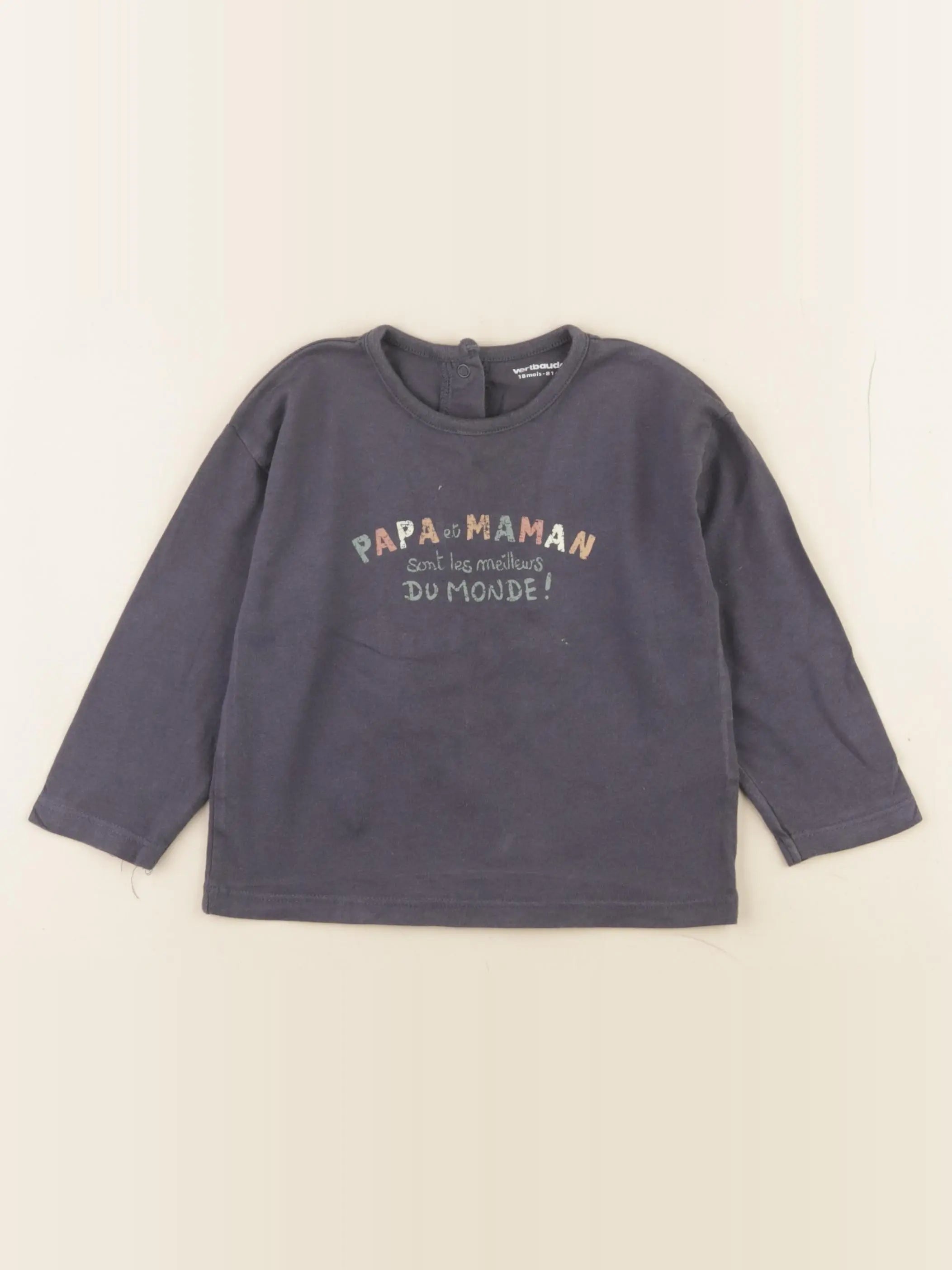 Vertbaudet - tee-shirt gris - 18 mois