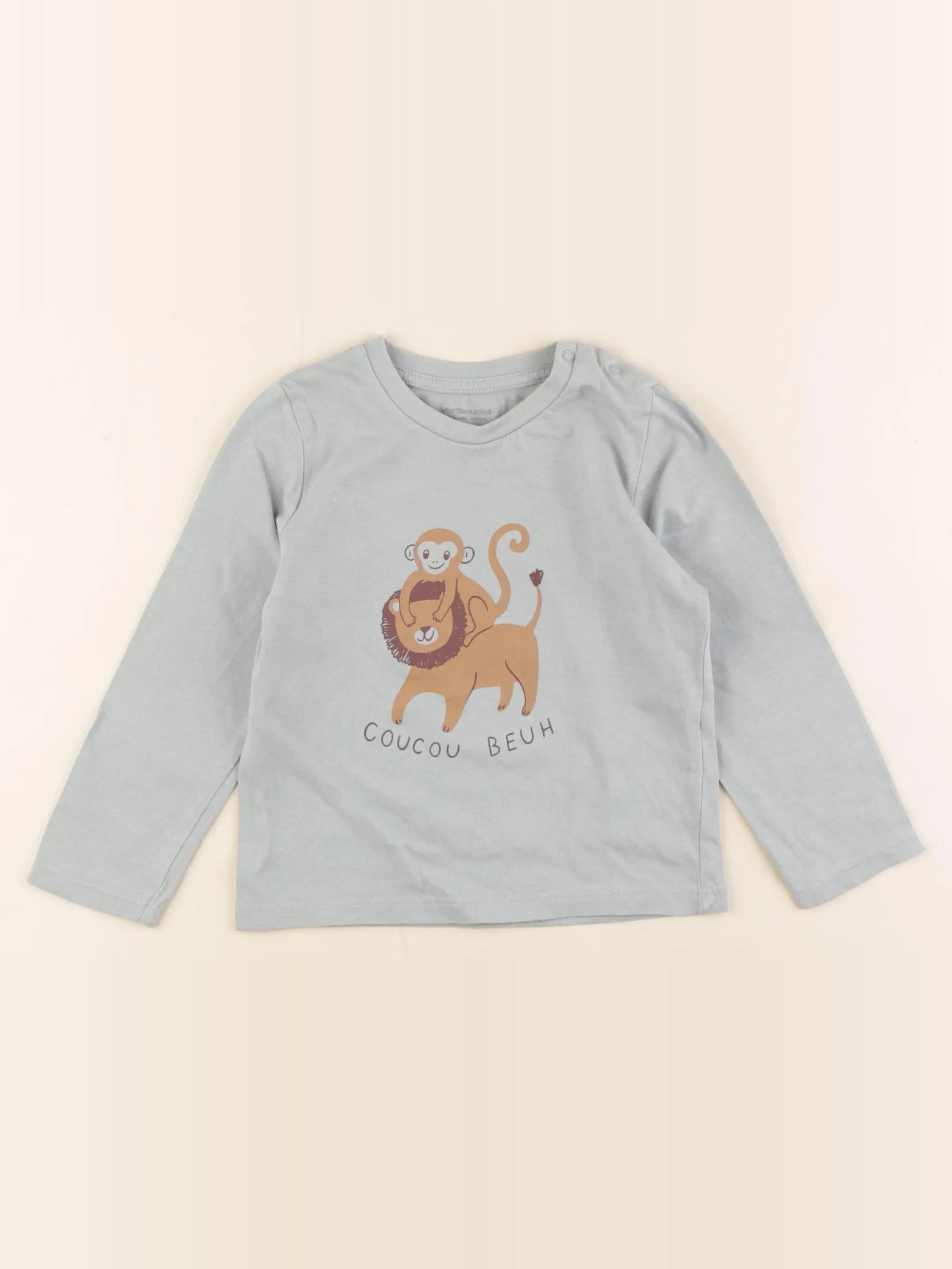 Vertbaudet - tee-shirt bleu - 24 mois