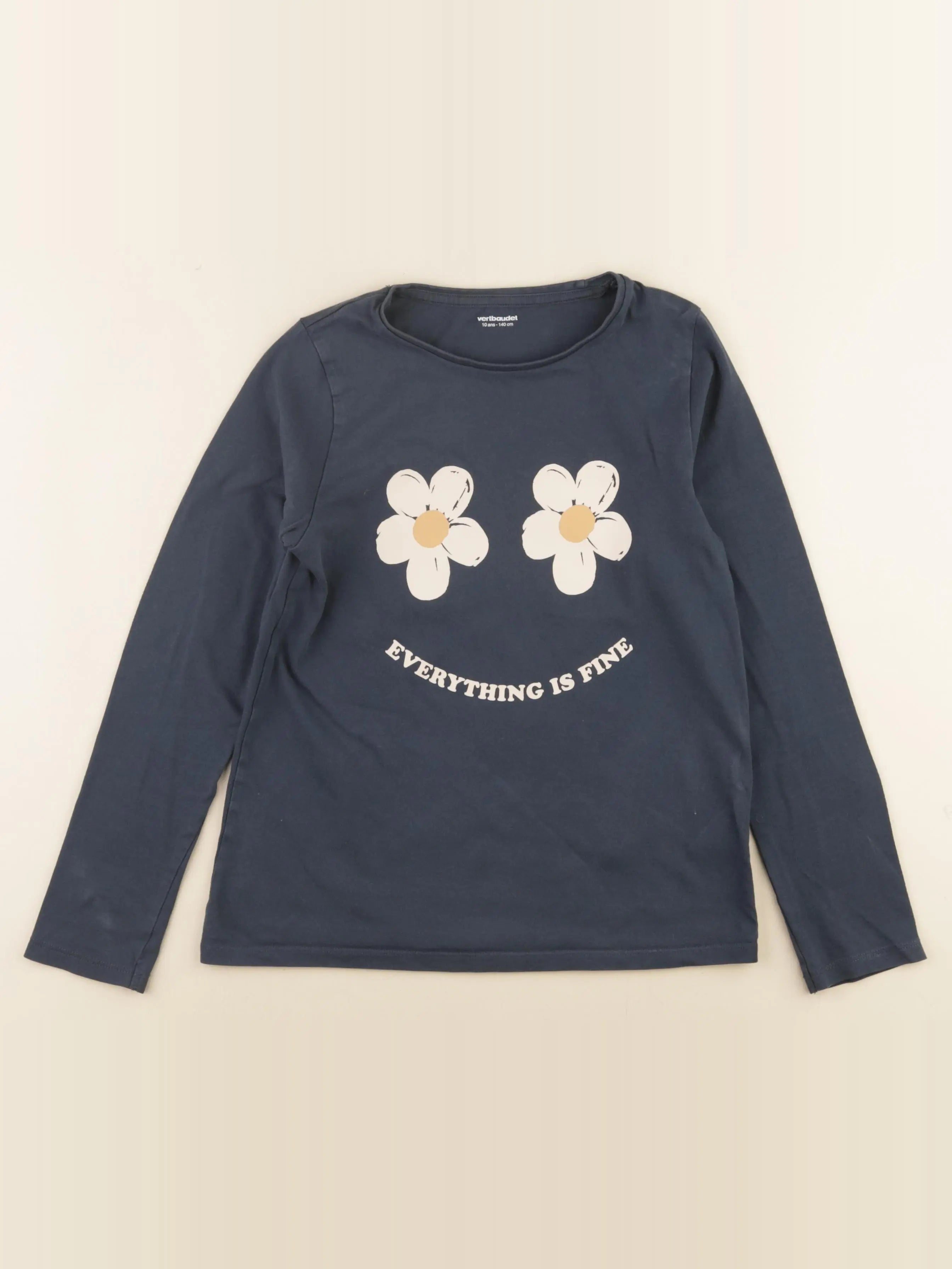 Vertbaudet - tee-shirt bleu - 10 ans