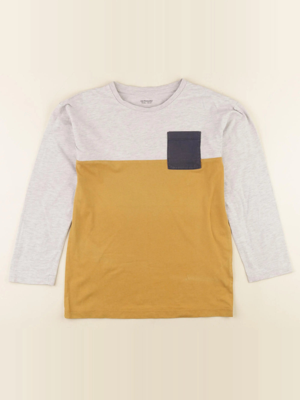 Vertbaudet - tee-shirt jaune, gris - 12 ans
