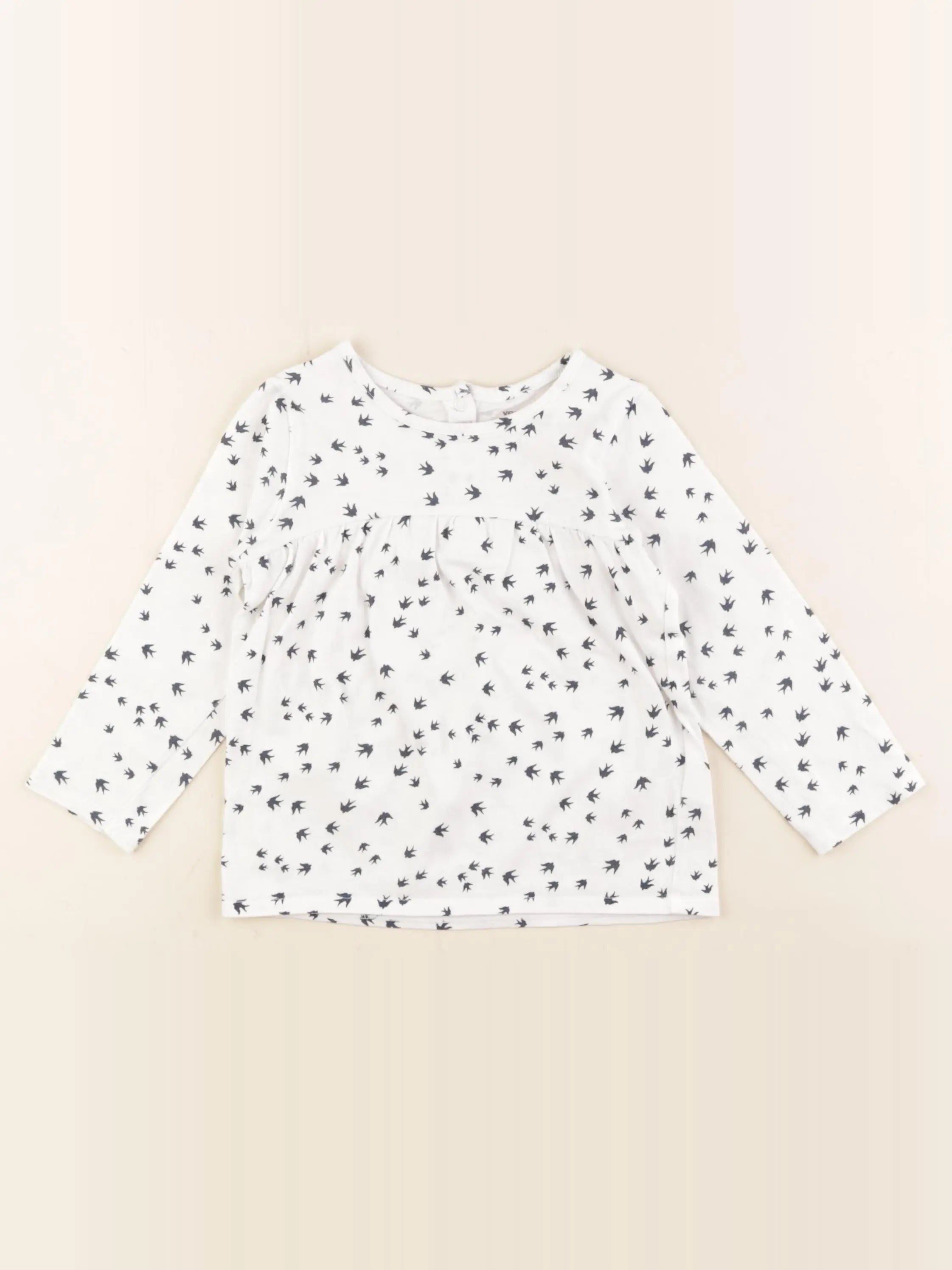 Vertbaudet - tee-shirt blanc, bleu - 24 mois