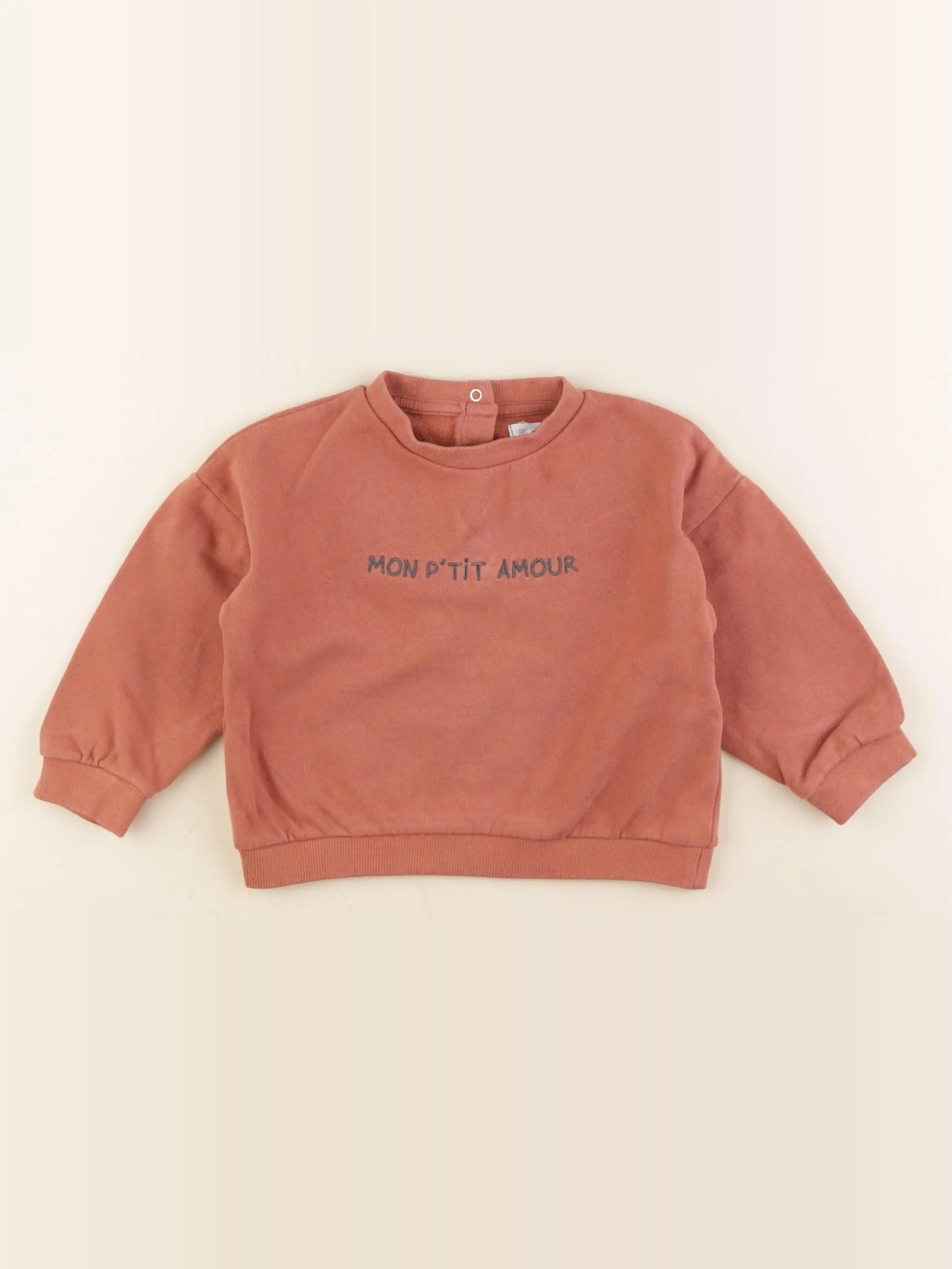 Vertbaudet - sweat marron - 24 mois