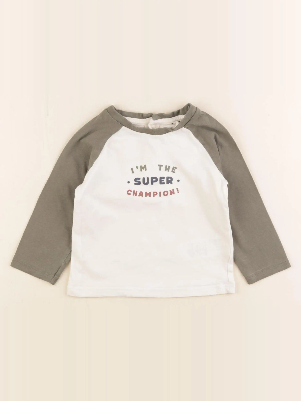 Vertbaudet - tee-shirt beige, vert - 12 mois