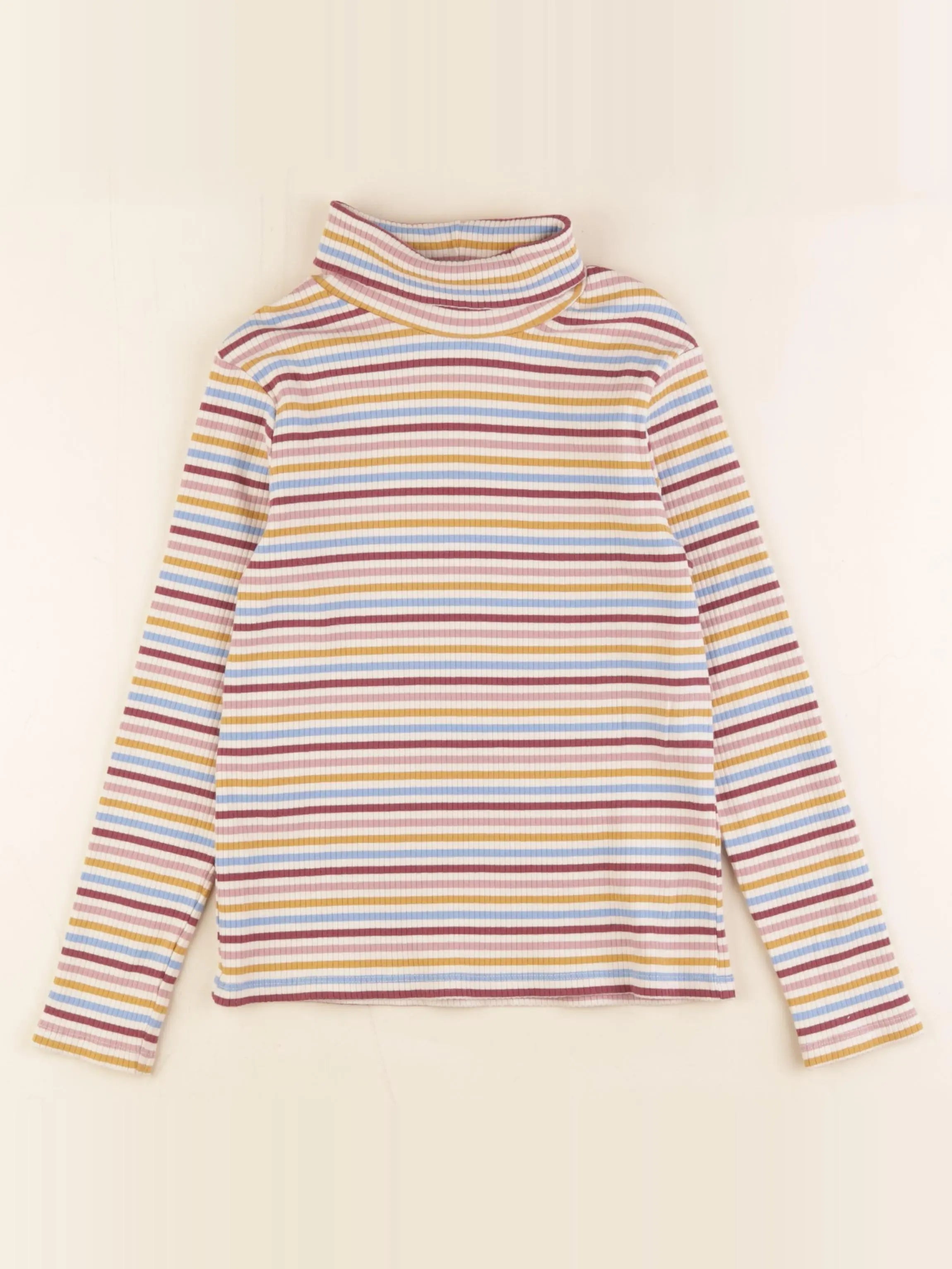 Vertbaudet - sous-pull coton beige, multicolore - 8 ans