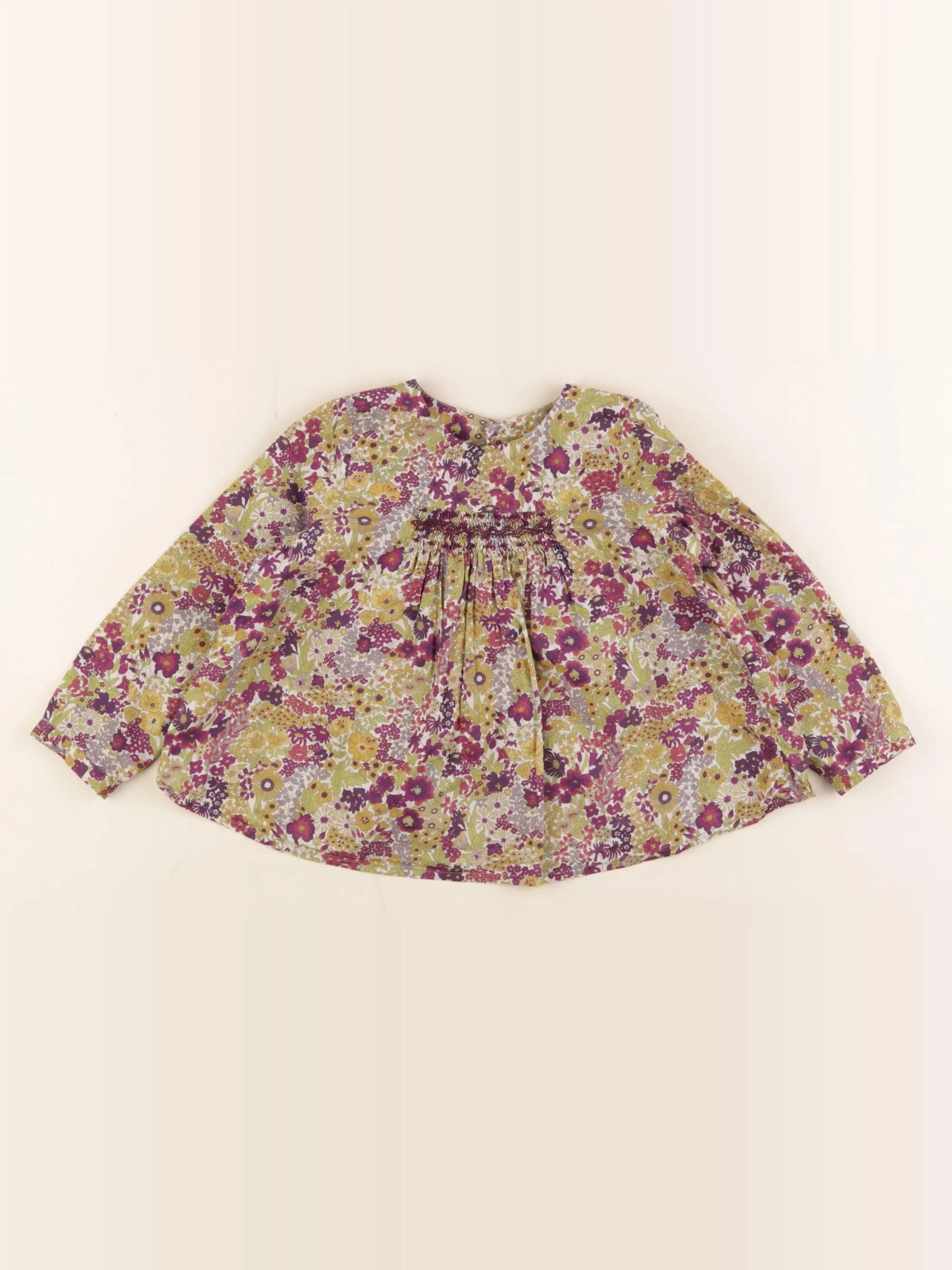 Bonpoint - blouse vert, violet - 2 ans