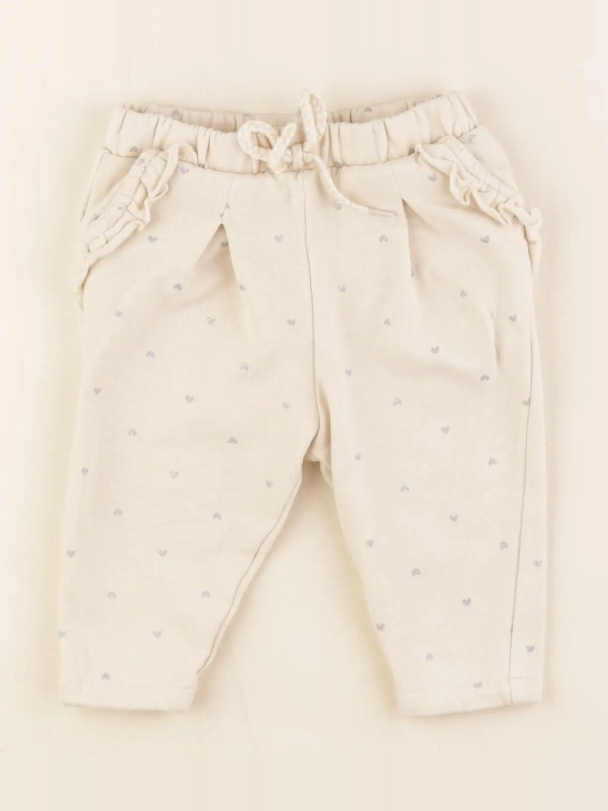 Vertbaudet - jogging beige, argent - 6 mois