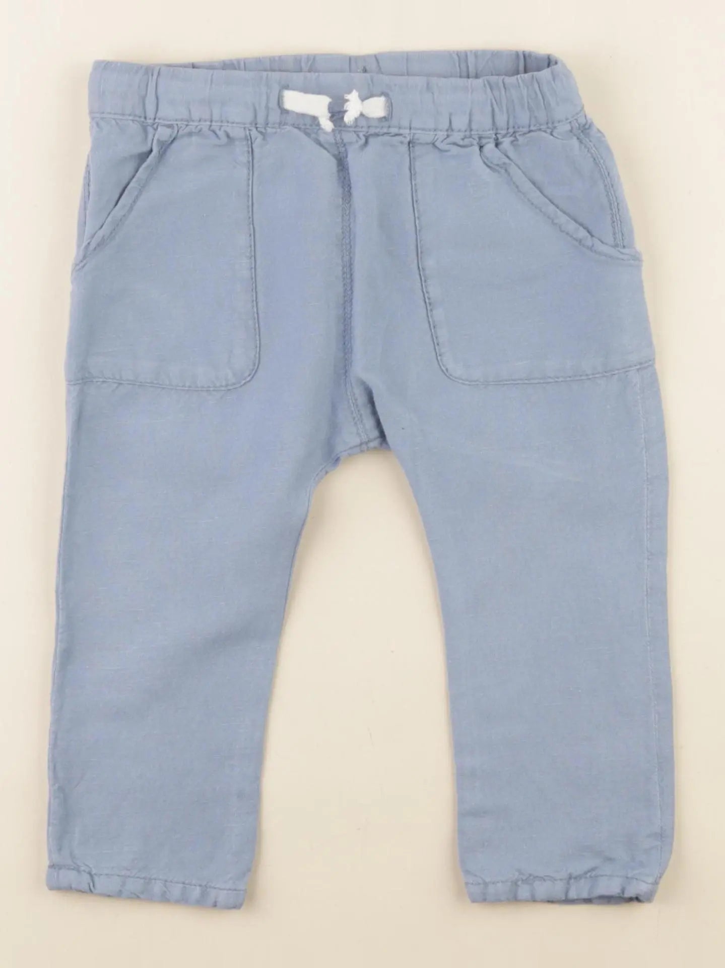H&M - pantalon bleu - 9/12 mois