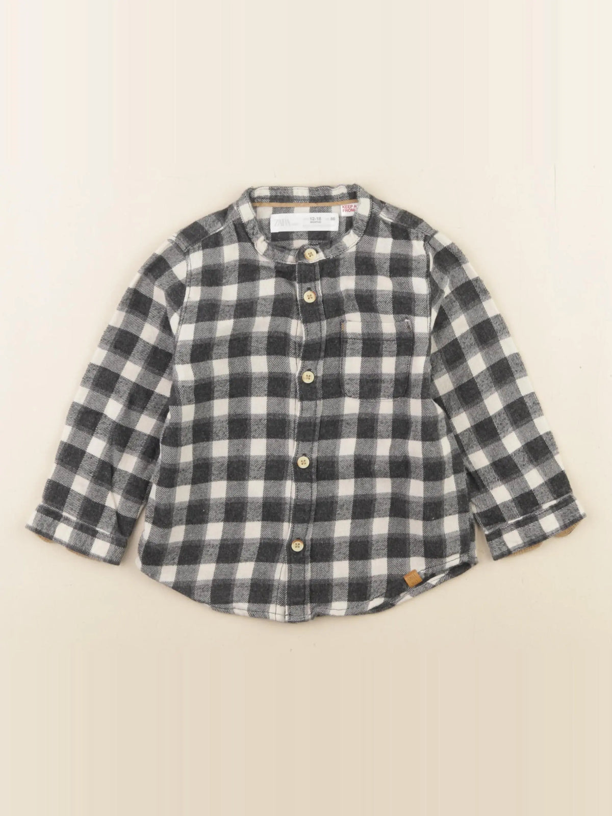 Zara - chemise noir - 12/18 mois