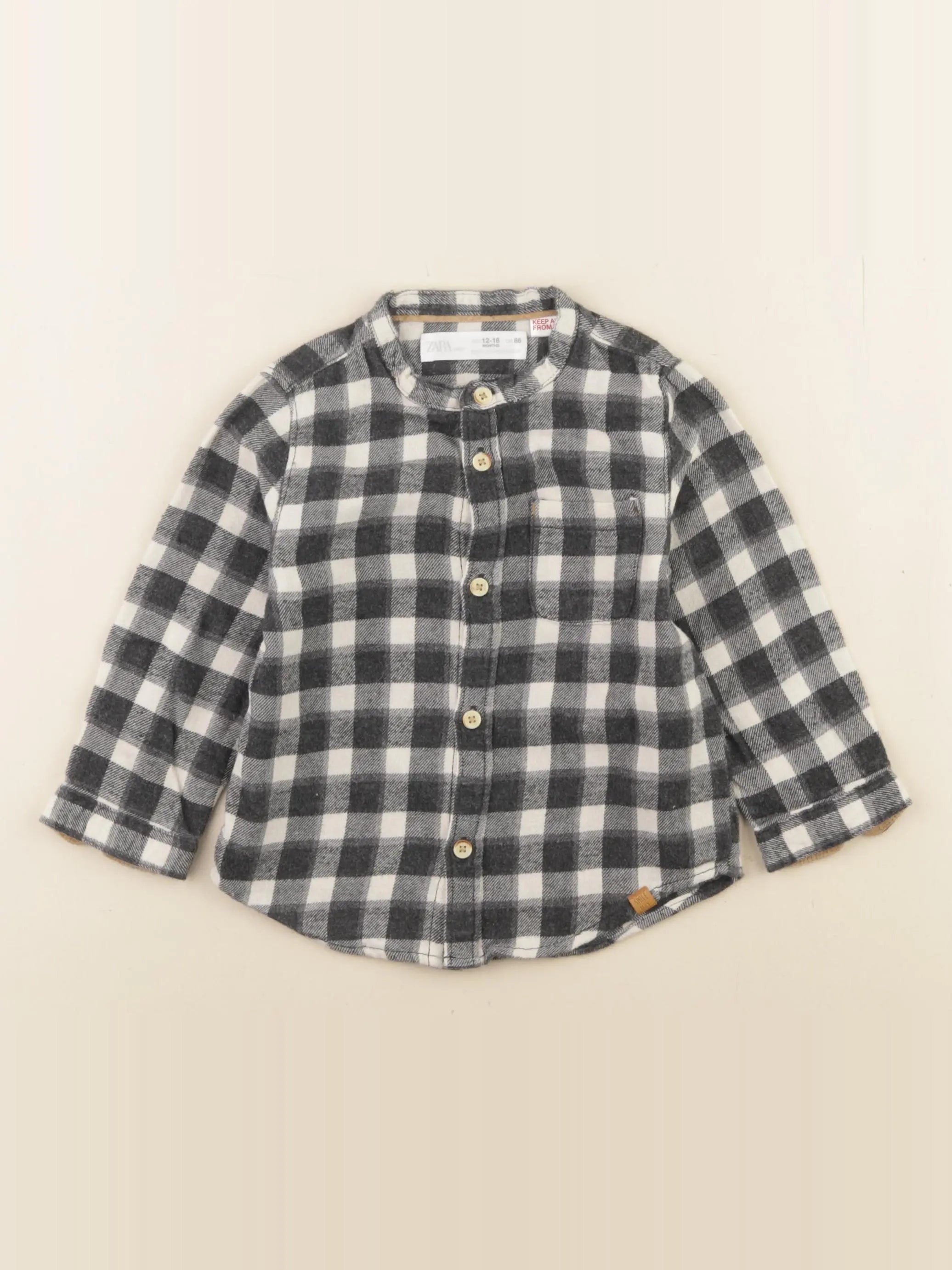 Zara - chemise noir - 12/18 mois