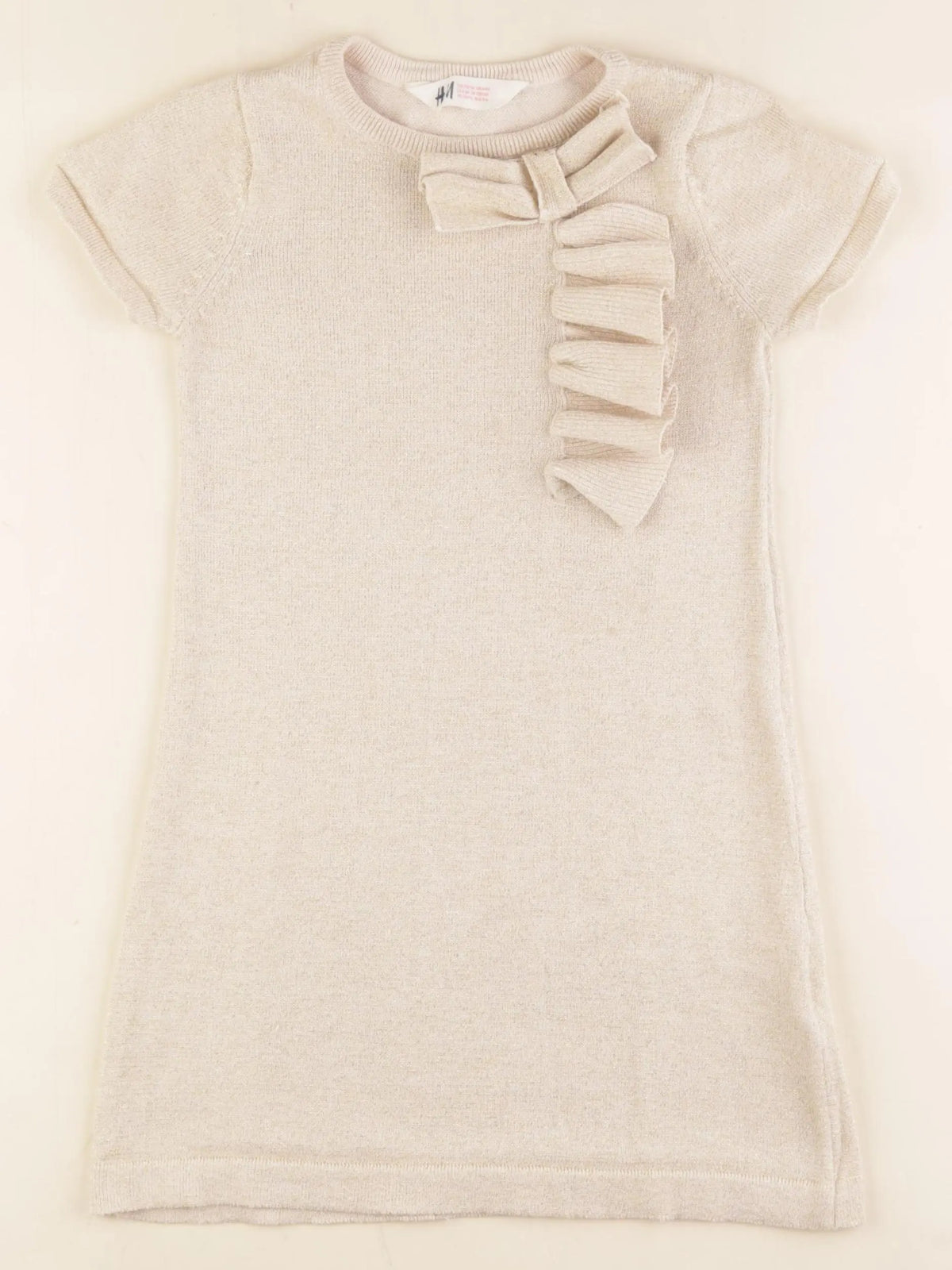 H&M - robe beige, or - 4/6 ans