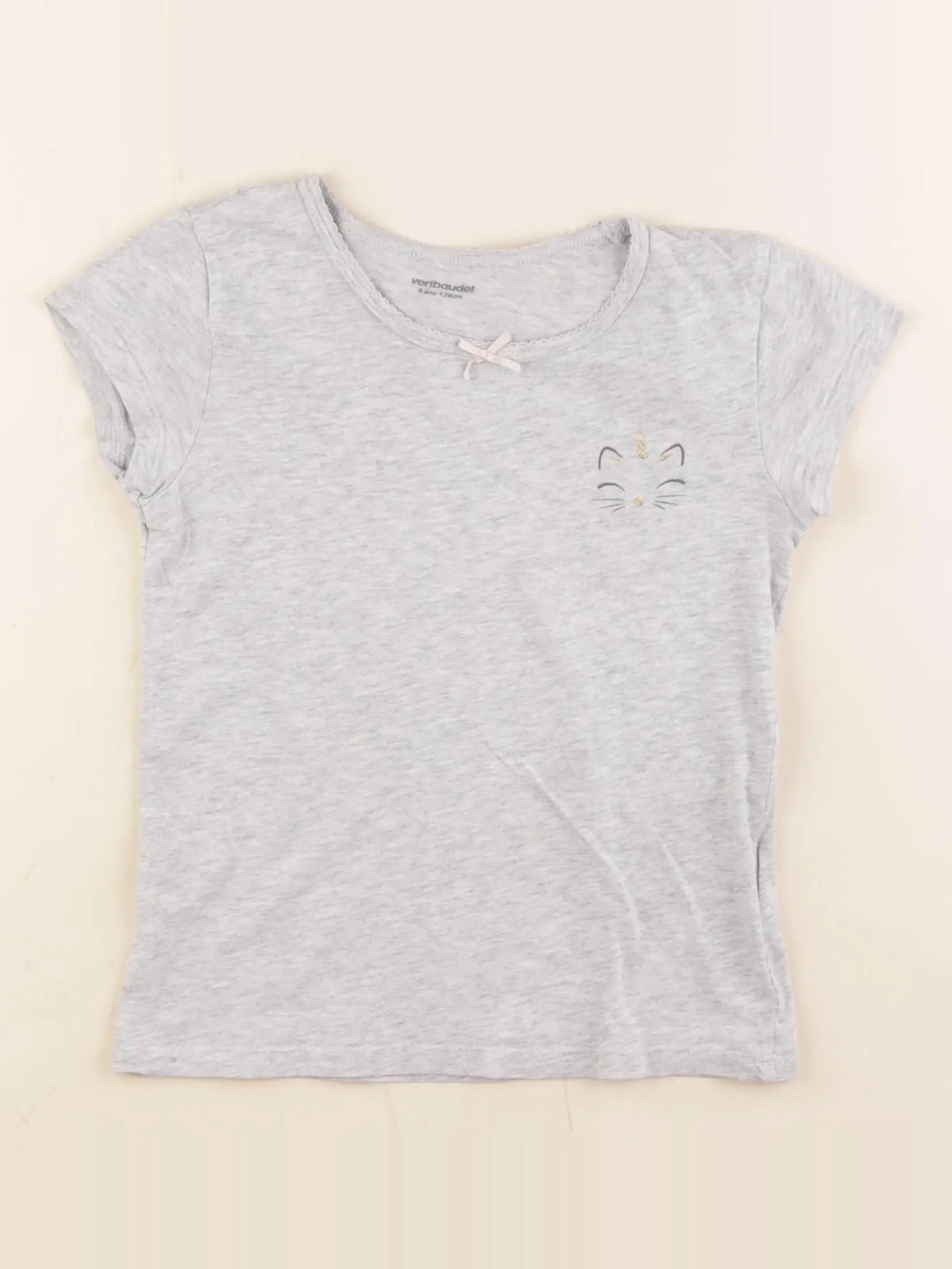 Vertbaudet - maillot de corps gris - 8 ans