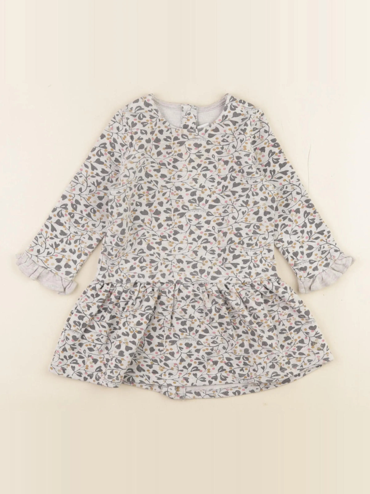 Petit Bateau - robe gris - 18 mois