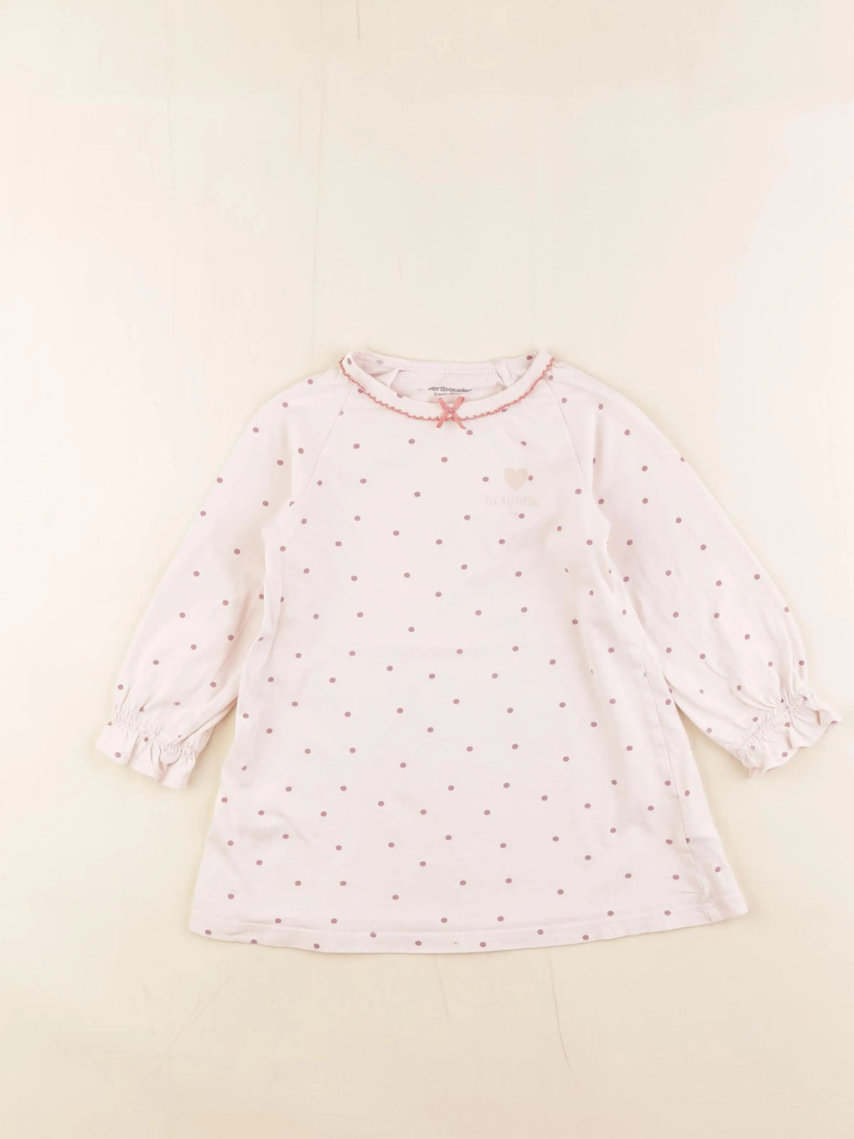 Vertbaudet - chemise de nuit coton rose - 3 ans