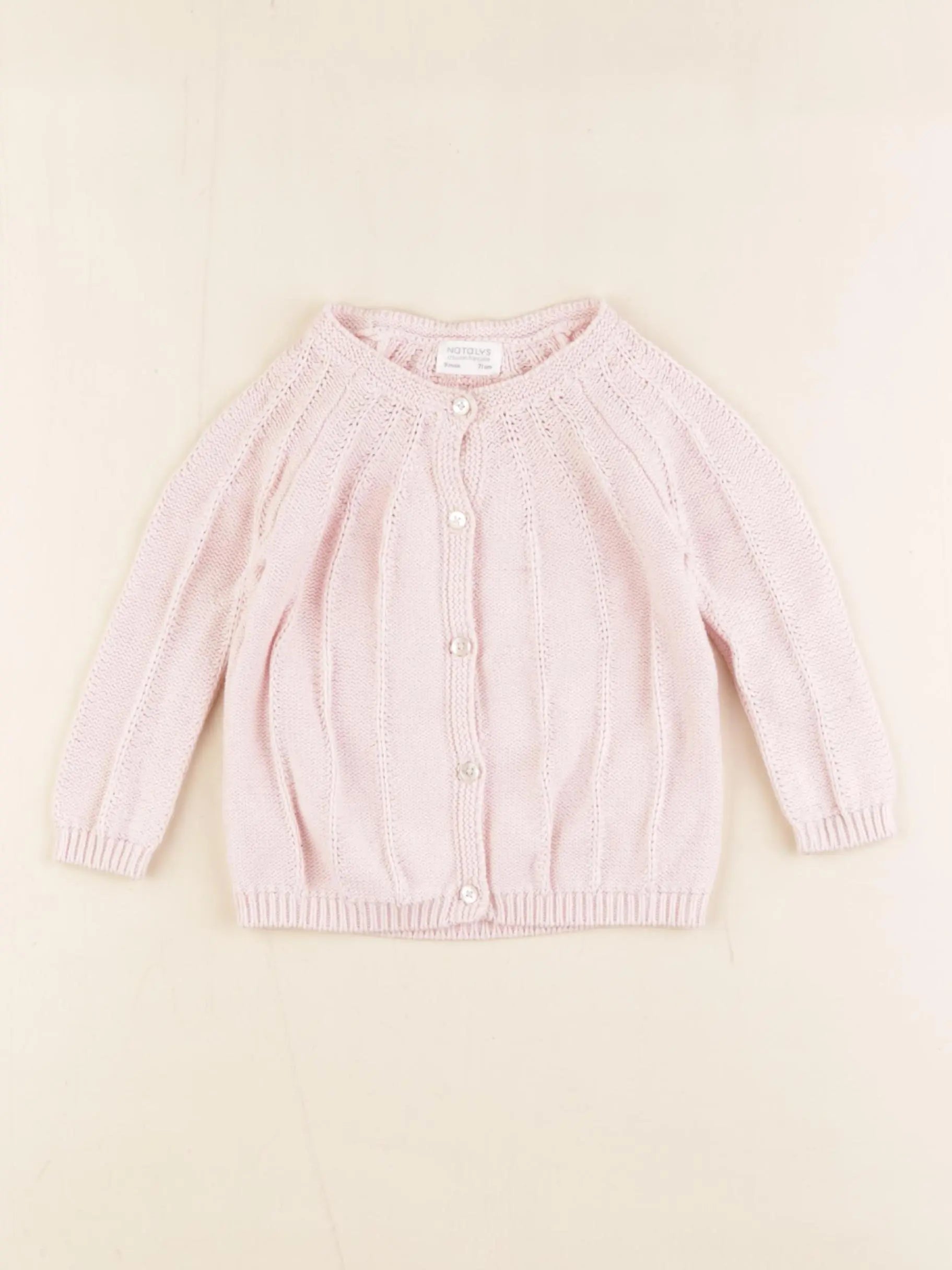 Natalys - gilet rose - 9 mois