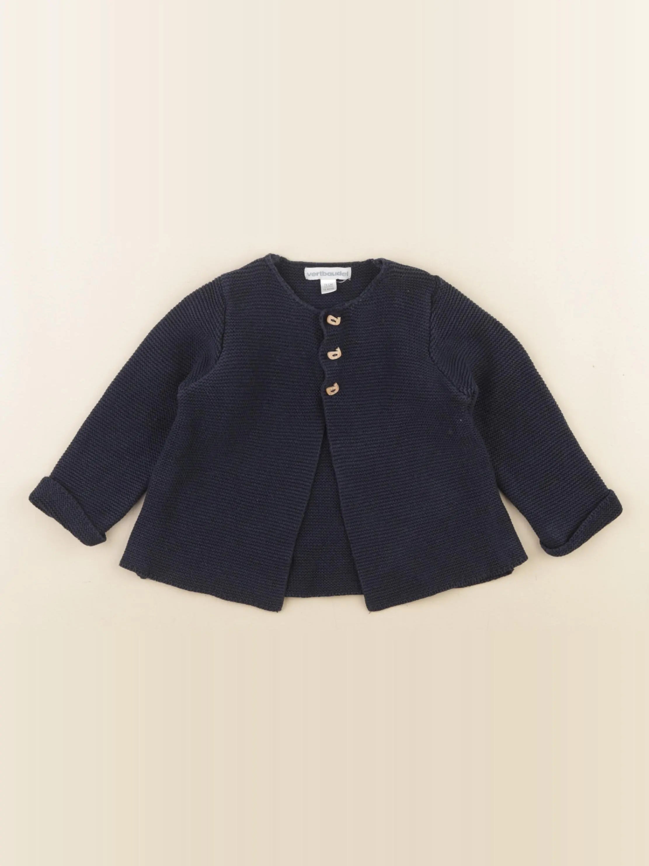 Vertbaudet - gilet bleu - 12 mois