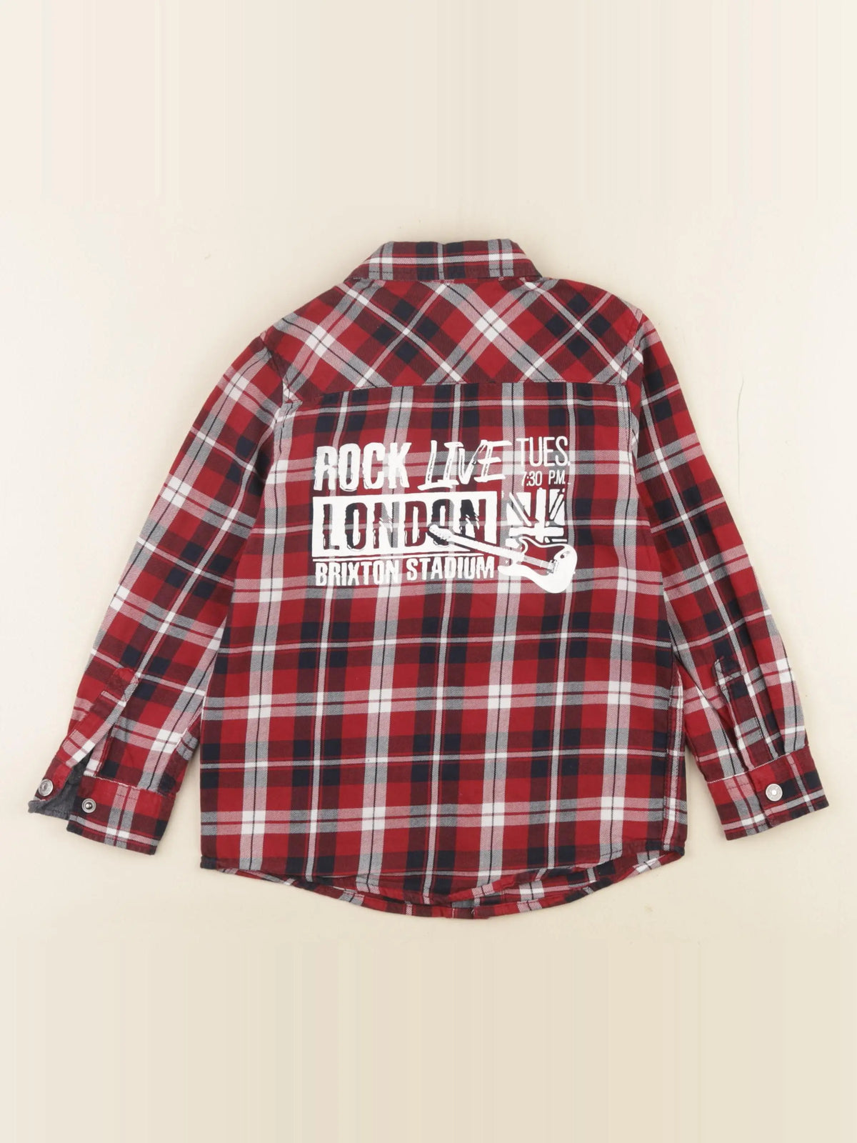 Vertbaudet - chemise imprimé au dos rouge - 5 ans