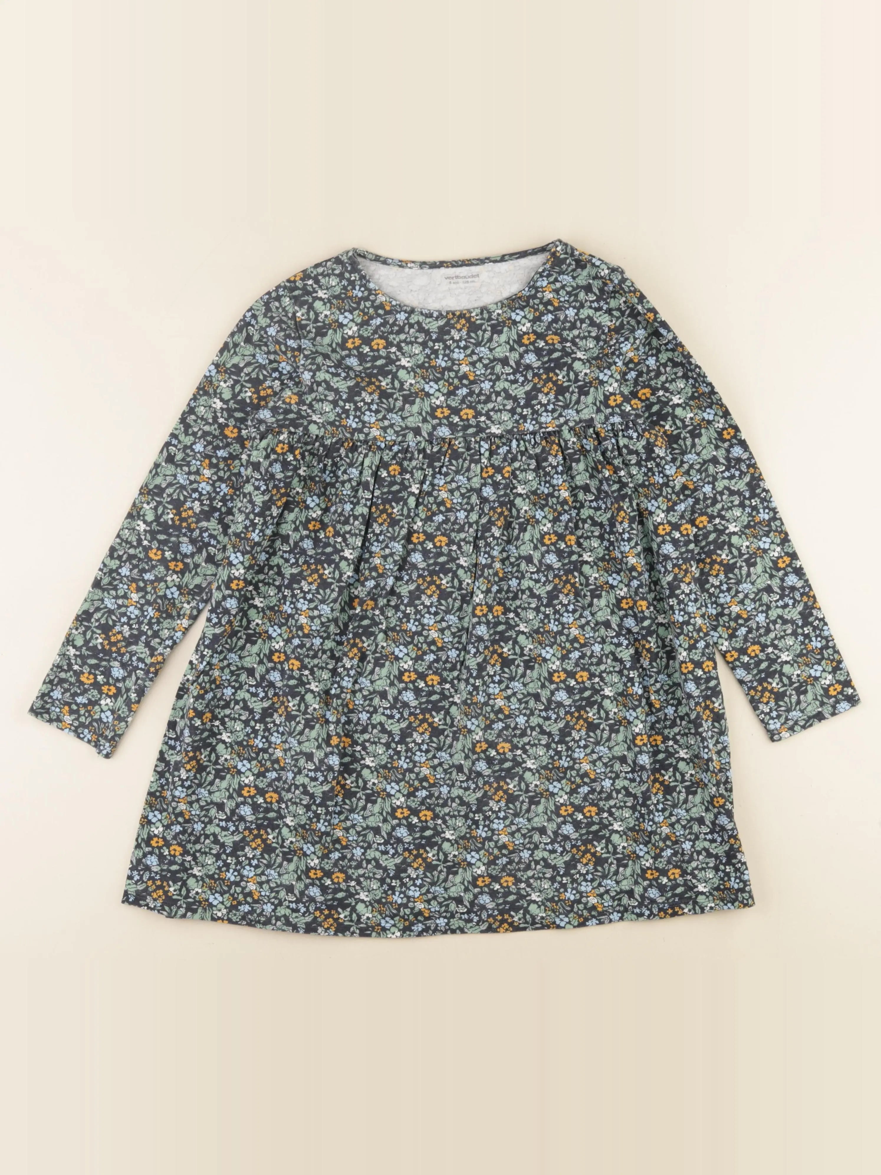 Vertbaudet - robe vert - 8 ans