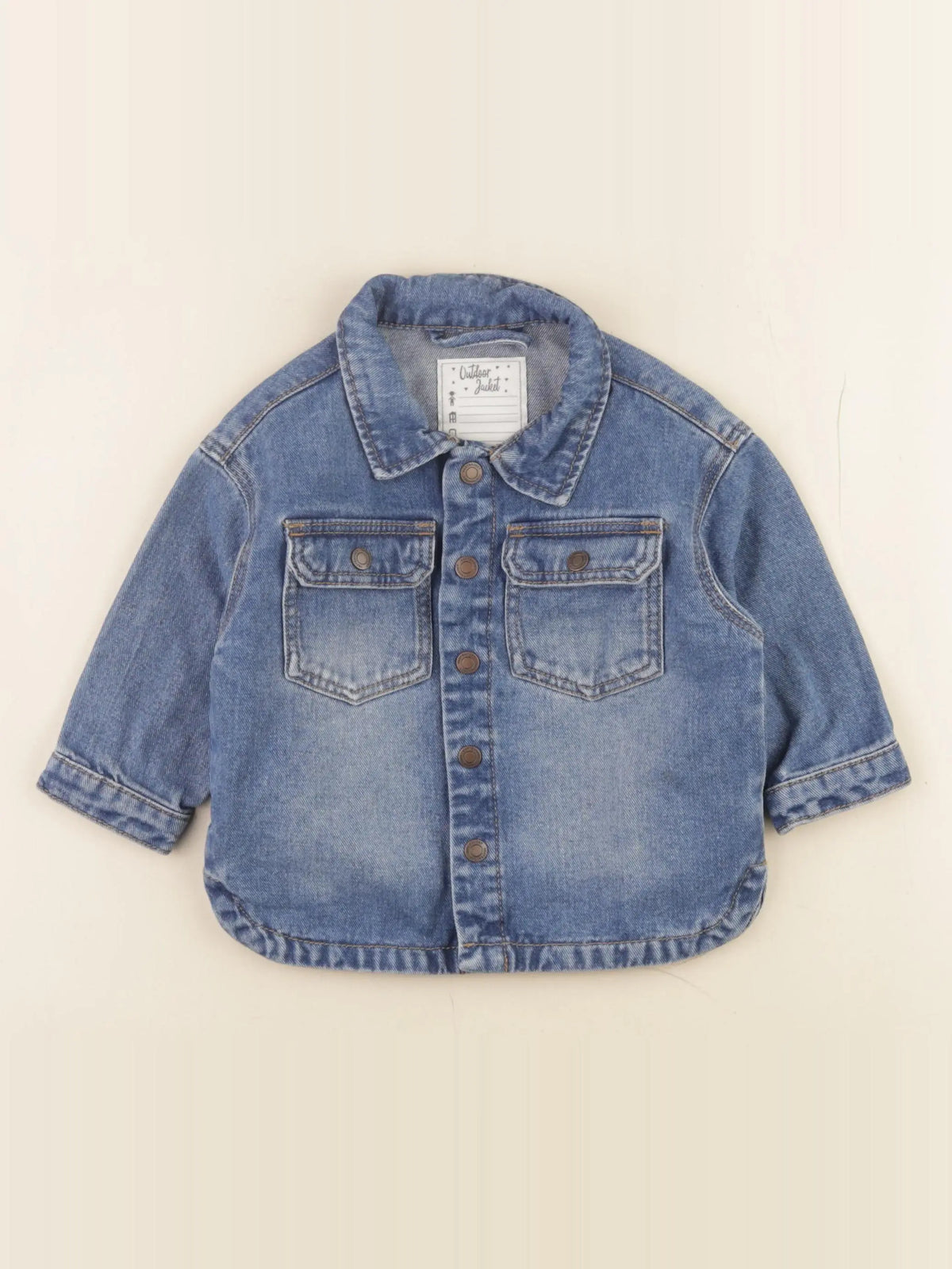 Vertbaudet - chemise bleu - 12 mois
