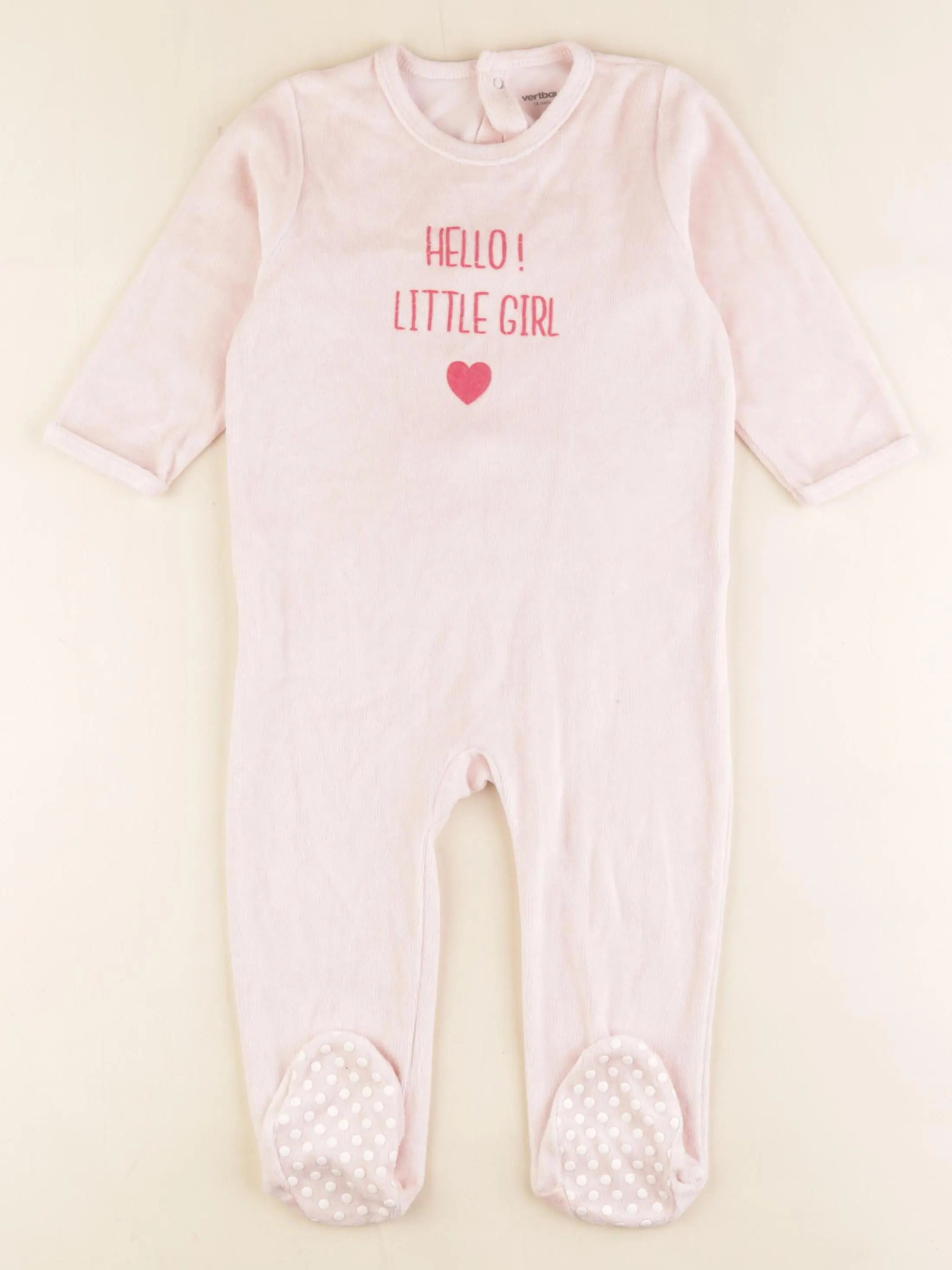 Vertbaudet - pyjama velours rose - 18 mois