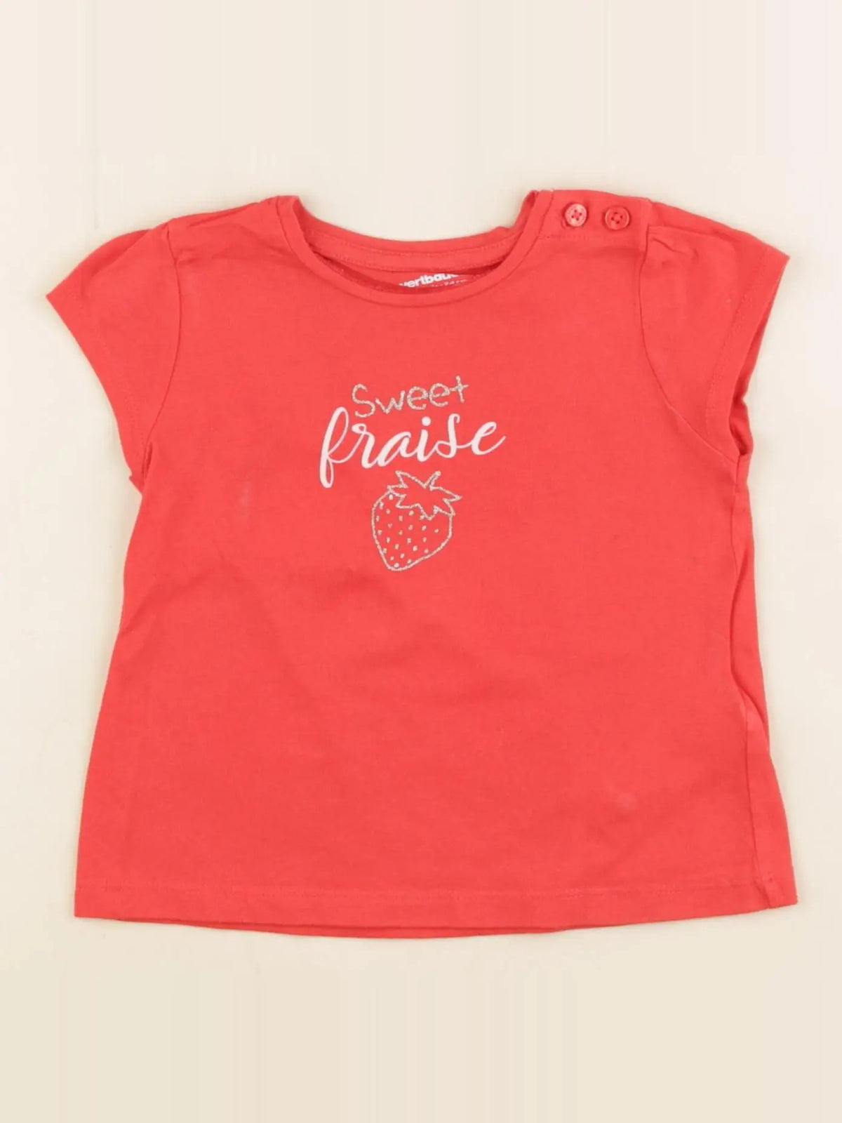 Vertbaudet - tee-shirt rouge - 12 mois