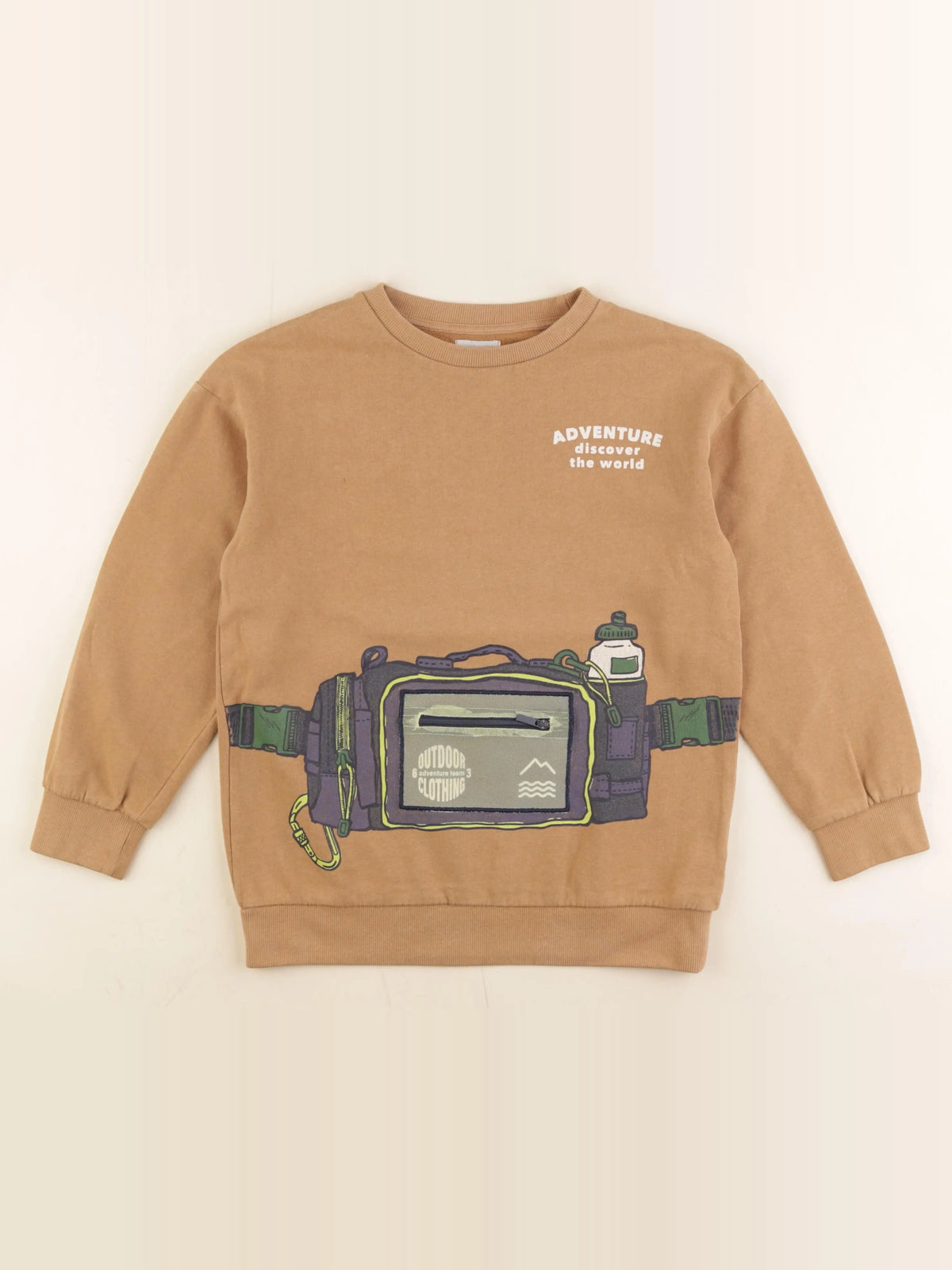Vertbaudet - sweat marron - 10 ans