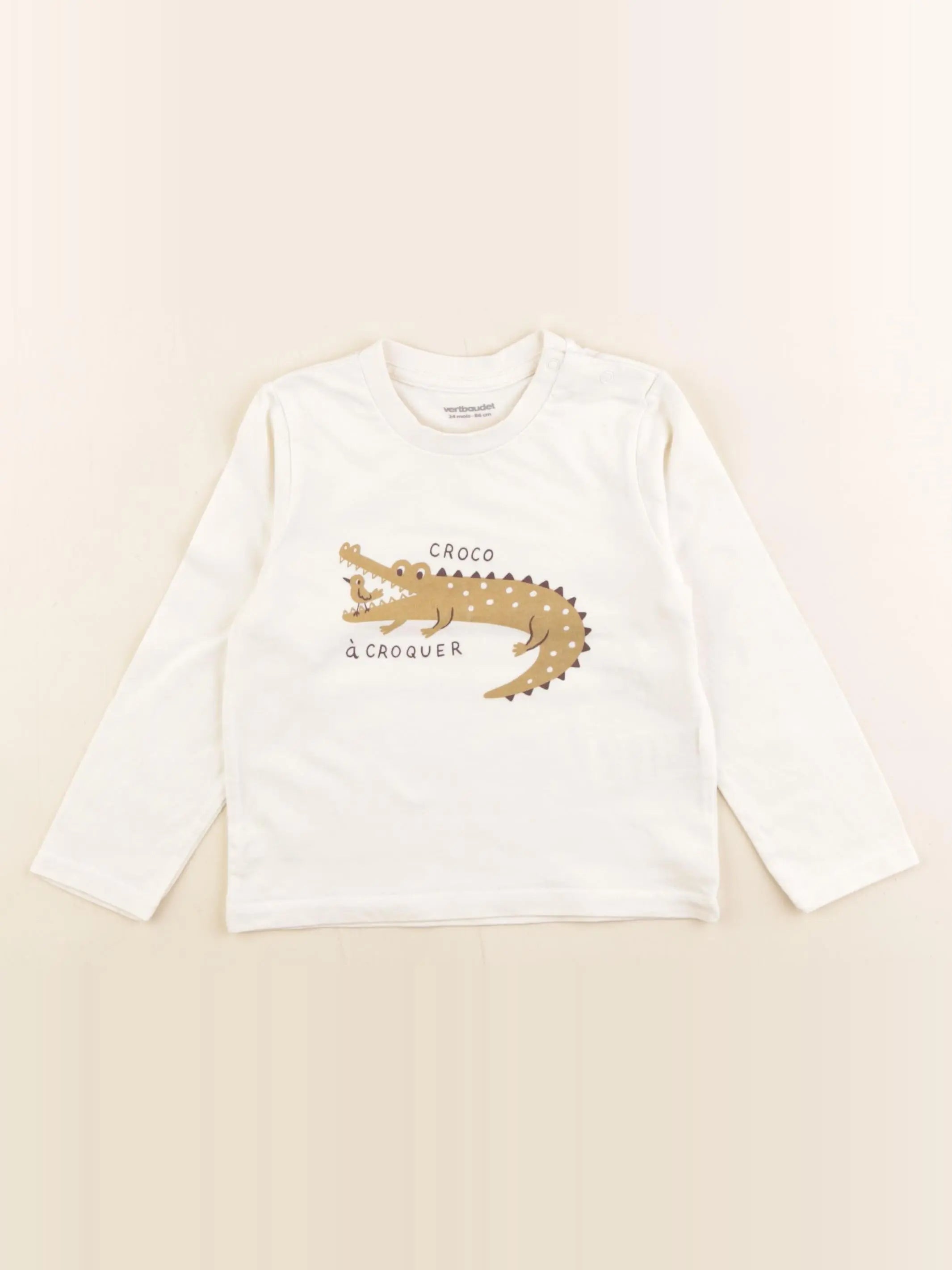 Vertbaudet - tee-shirt blanc - 24 mois