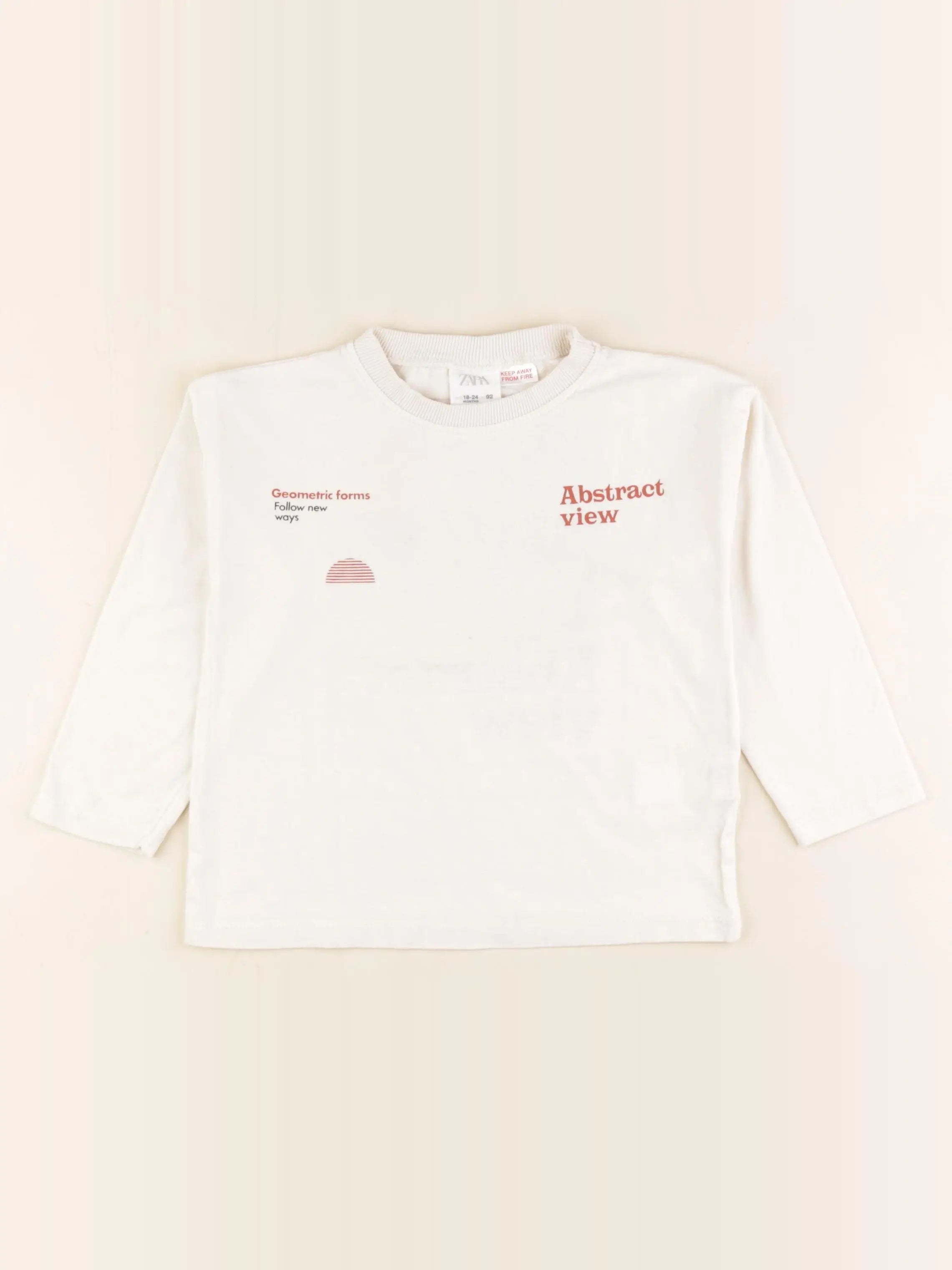 Zara - tee-shirt imprimé au dos beige - 18/24 mois