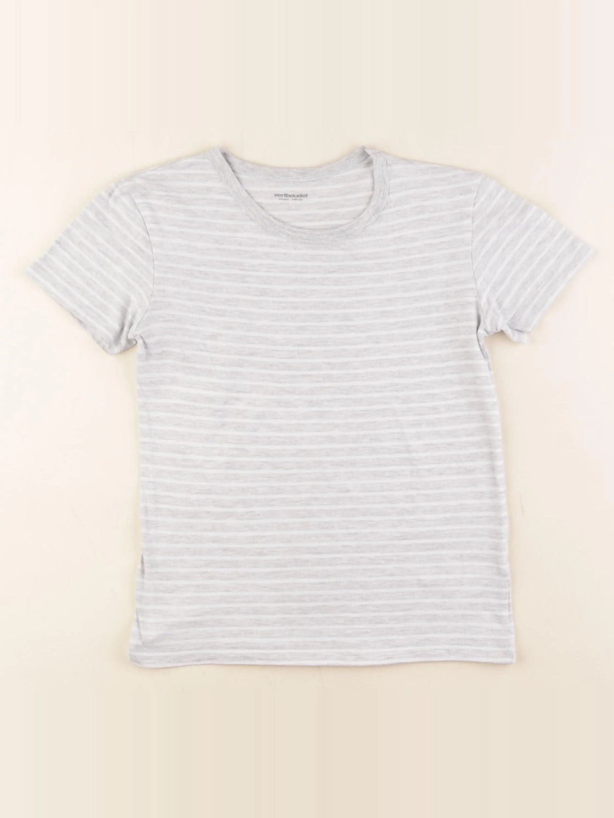 Vertbaudet - maillot de corps gris, blanc - 10 ans