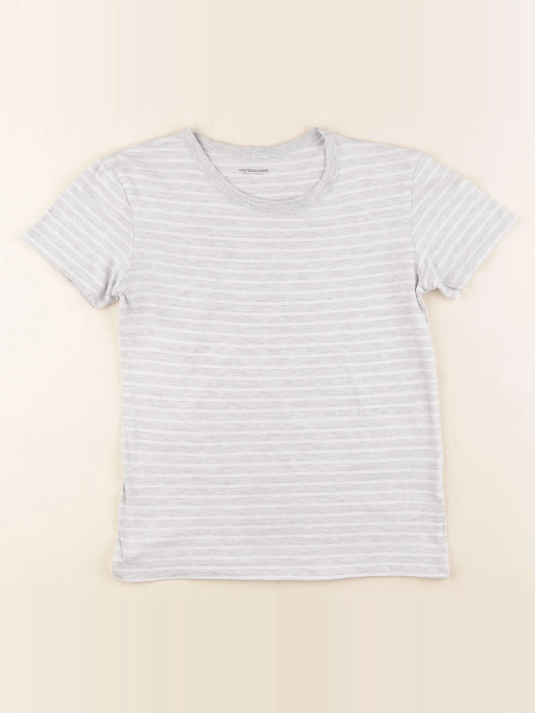 Vertbaudet - maillot de corps gris, blanc - 10 ans