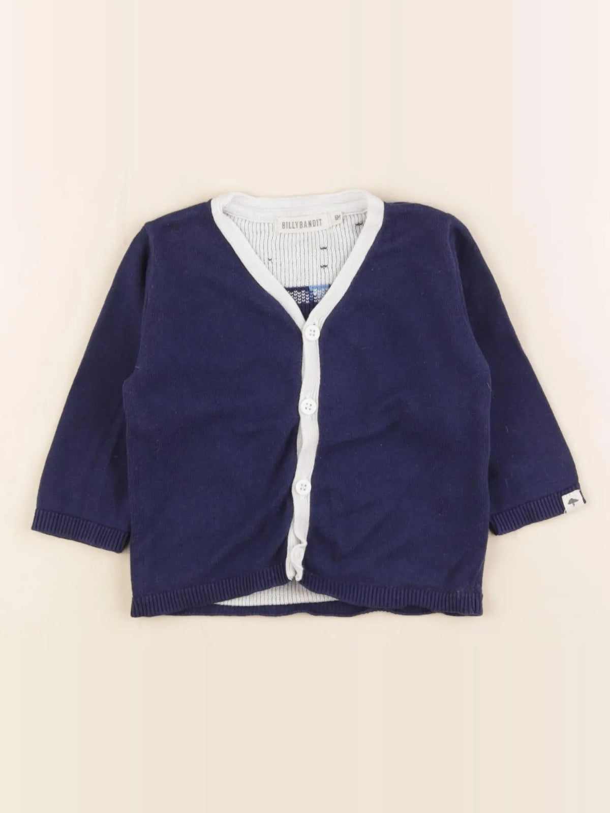 Billy Bandit - gilet imprimé au dos bleu - 6 mois