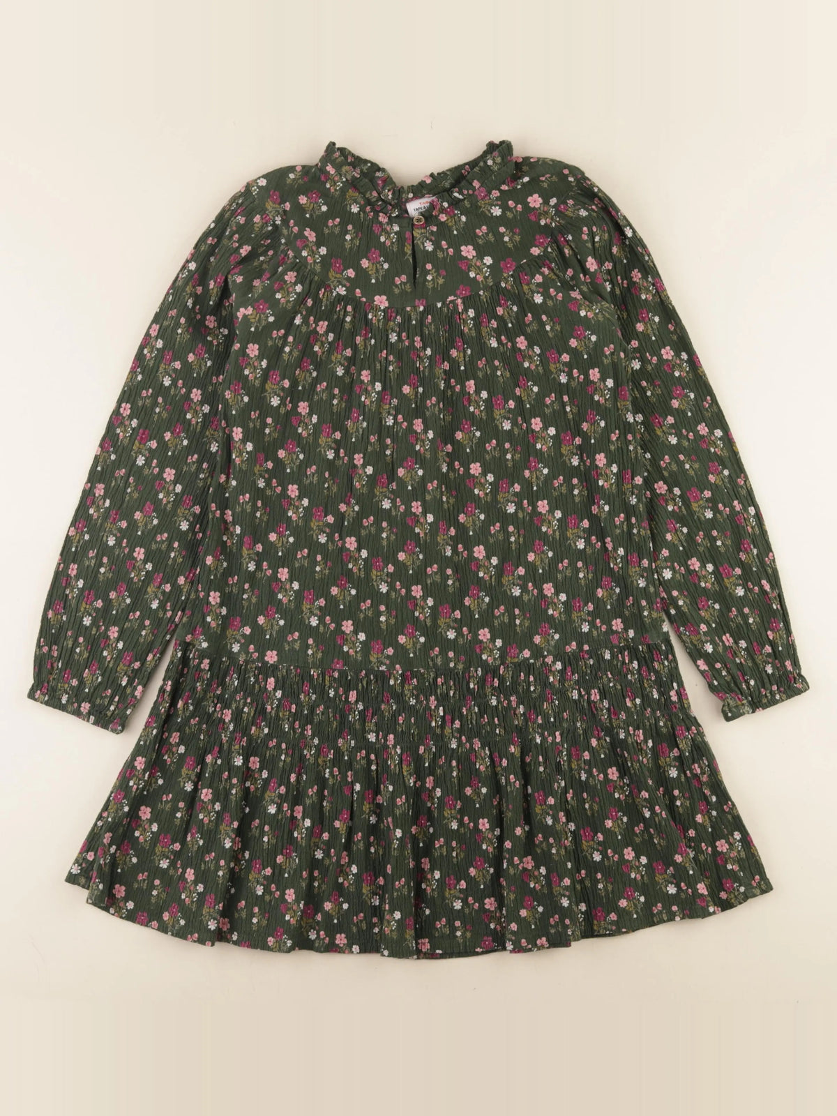 Tape à l'oeil - robe vert, rose - 10 ans