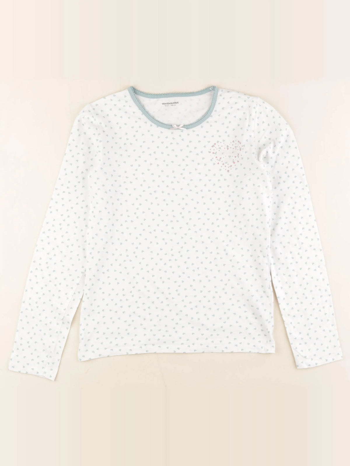 Vertbaudet - maillot de corps blanc, vert - 10 ans