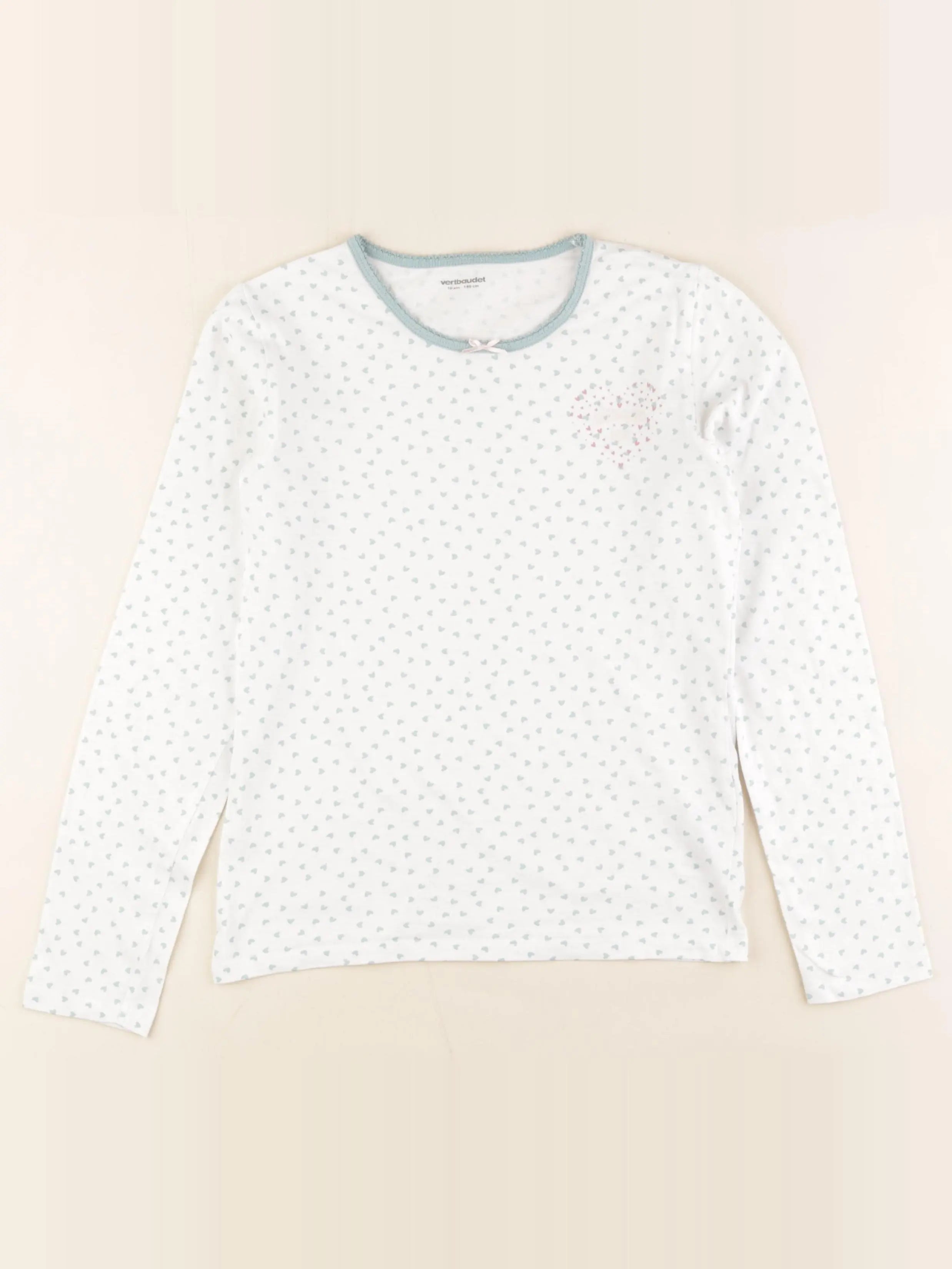 Vertbaudet - maillot de corps blanc, vert - 10 ans
