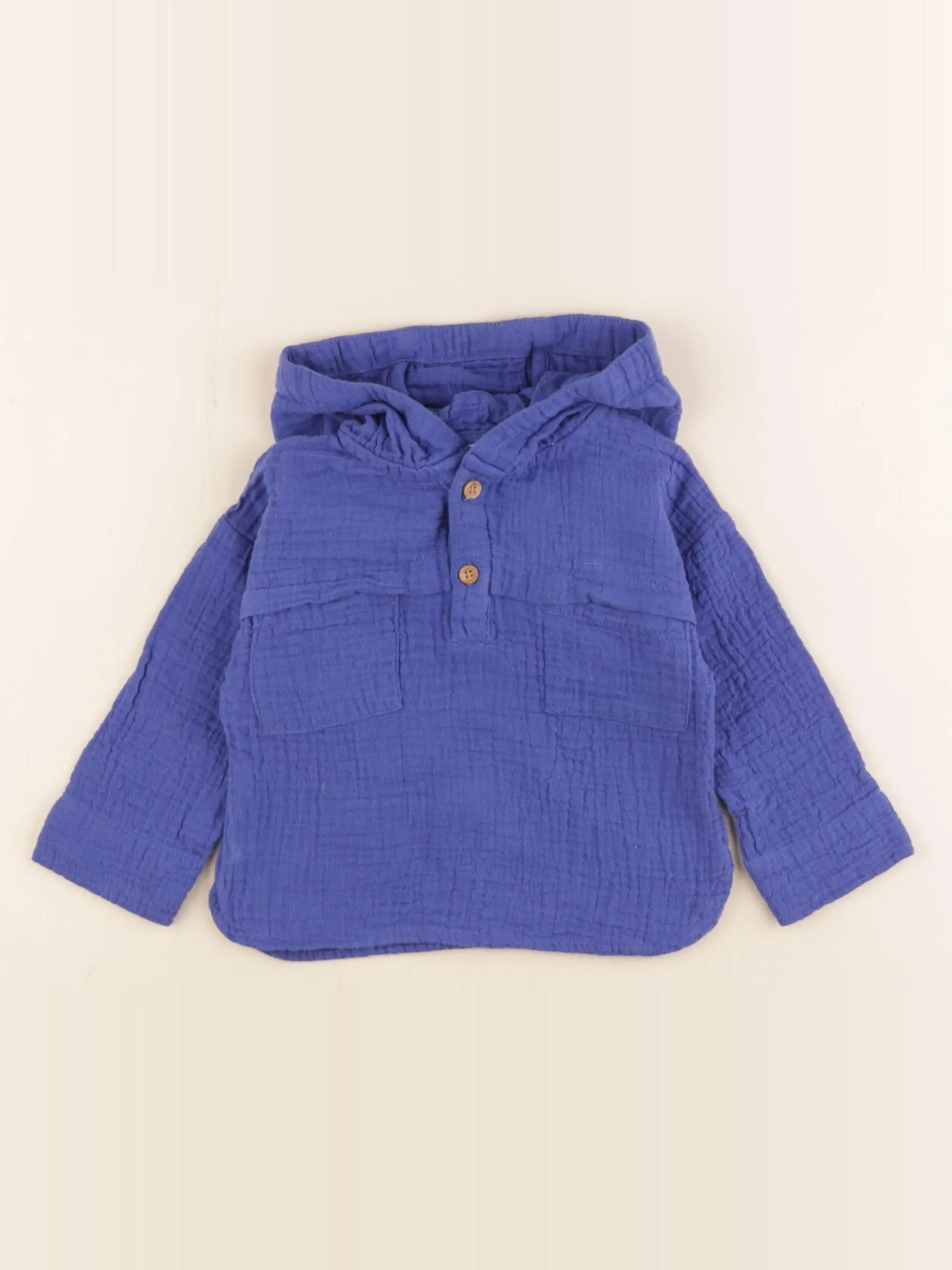 Vertbaudet - chemise bleu - 12 mois
