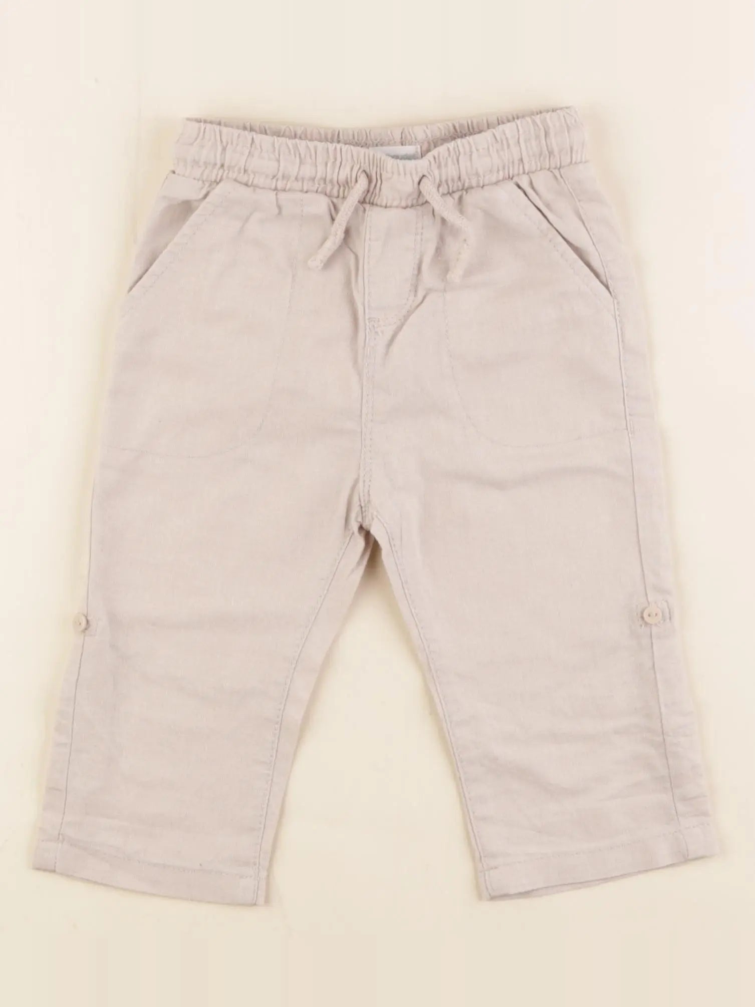 Vertbaudet - pantacourt beige - 12 mois