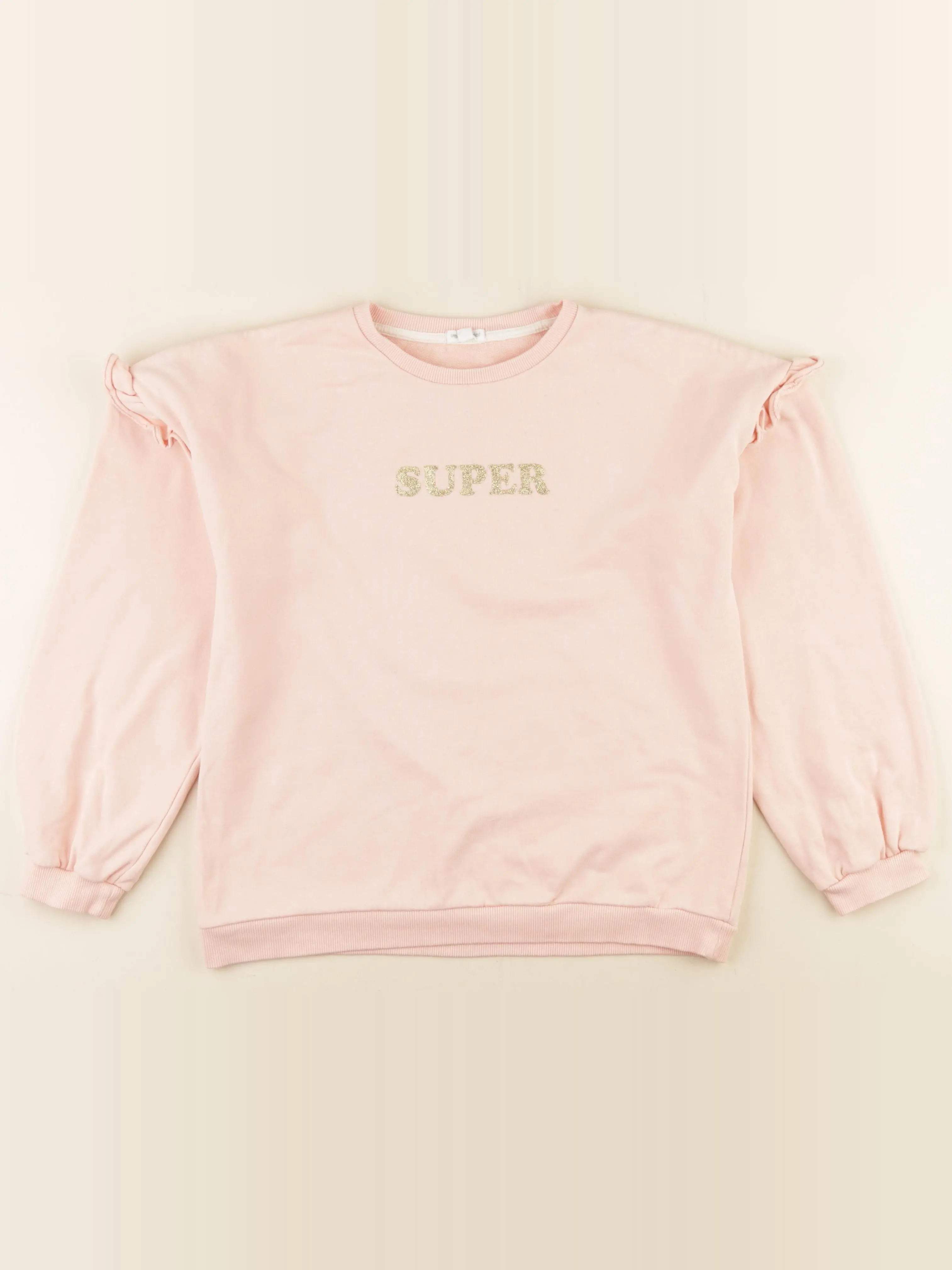 Vertbaudet - sweat rose, or - 14 ans
