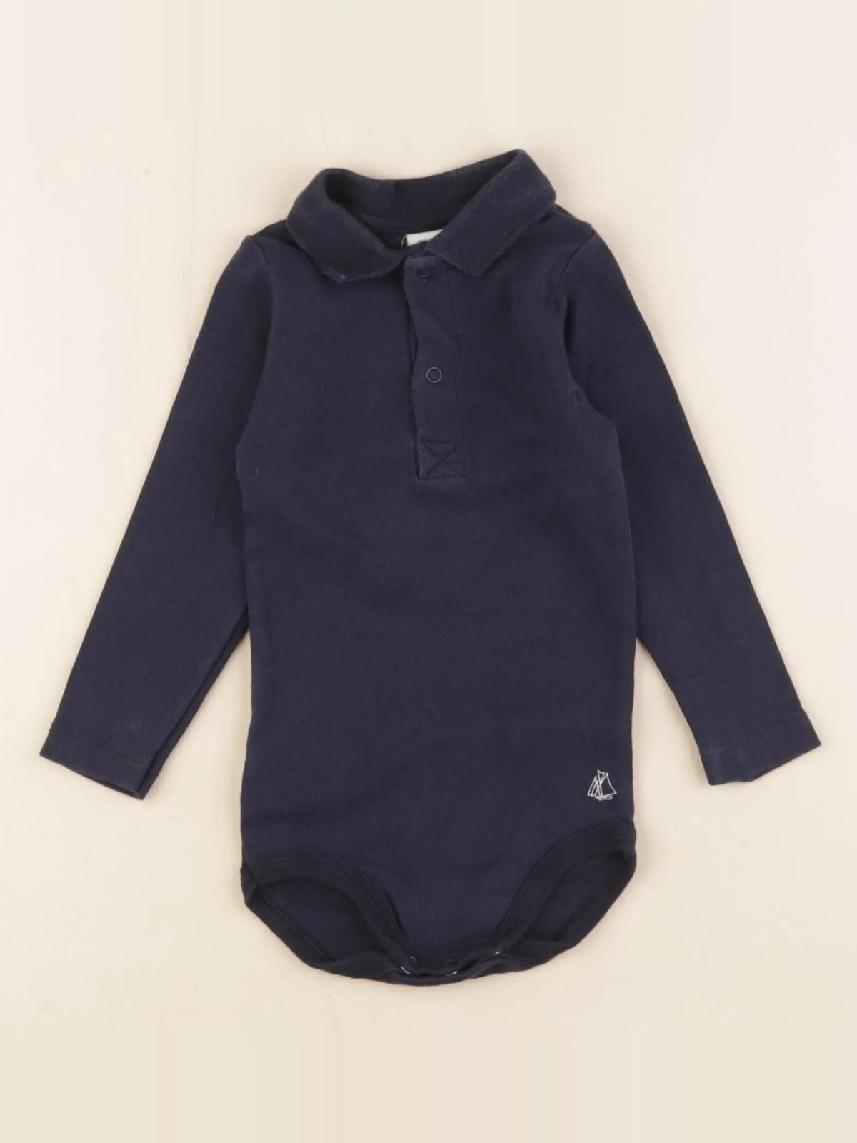 Petit Bateau - body à col bleu - 12 mois