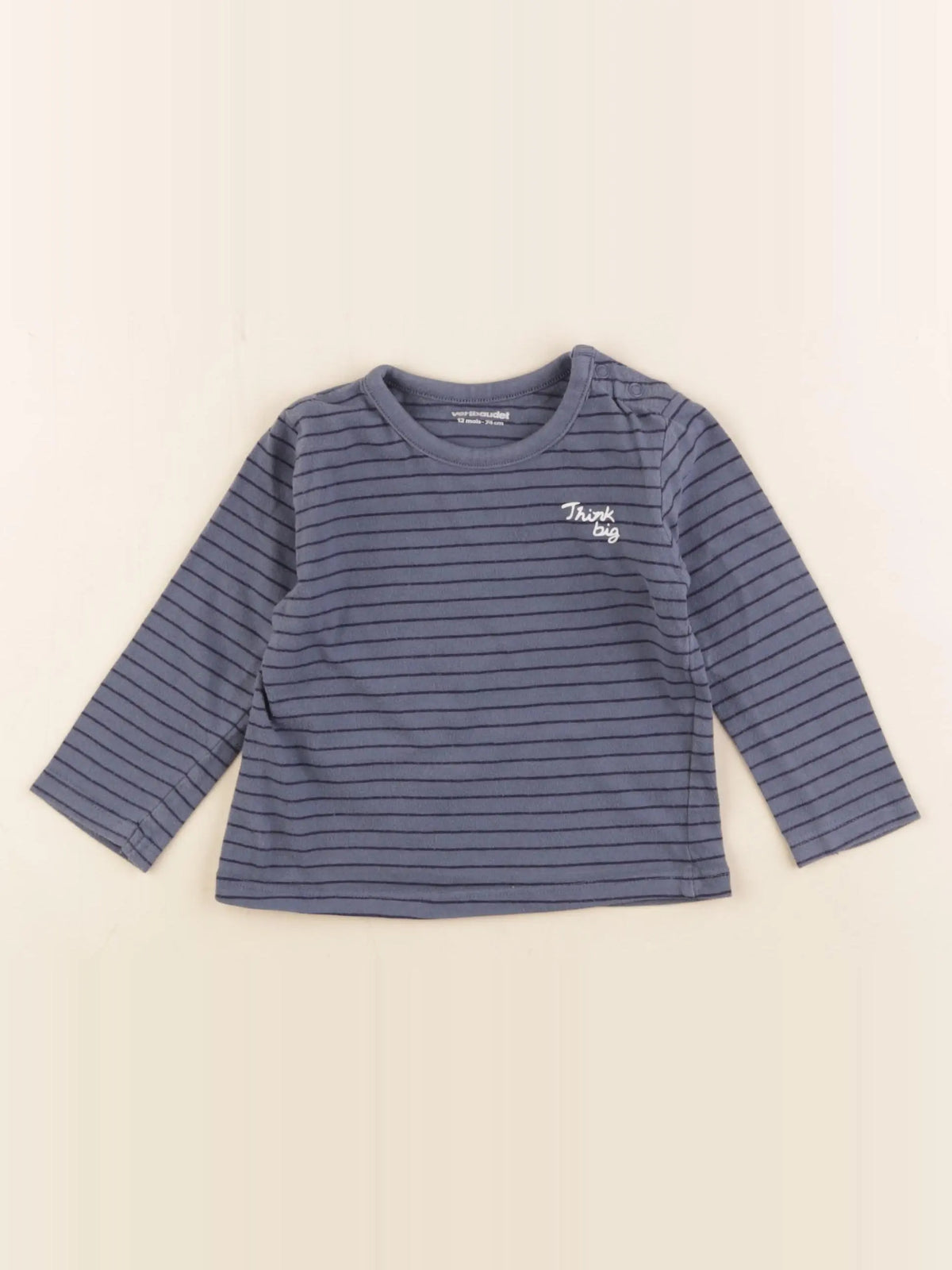 Vertbaudet - tee-shirt bleu - 12 mois