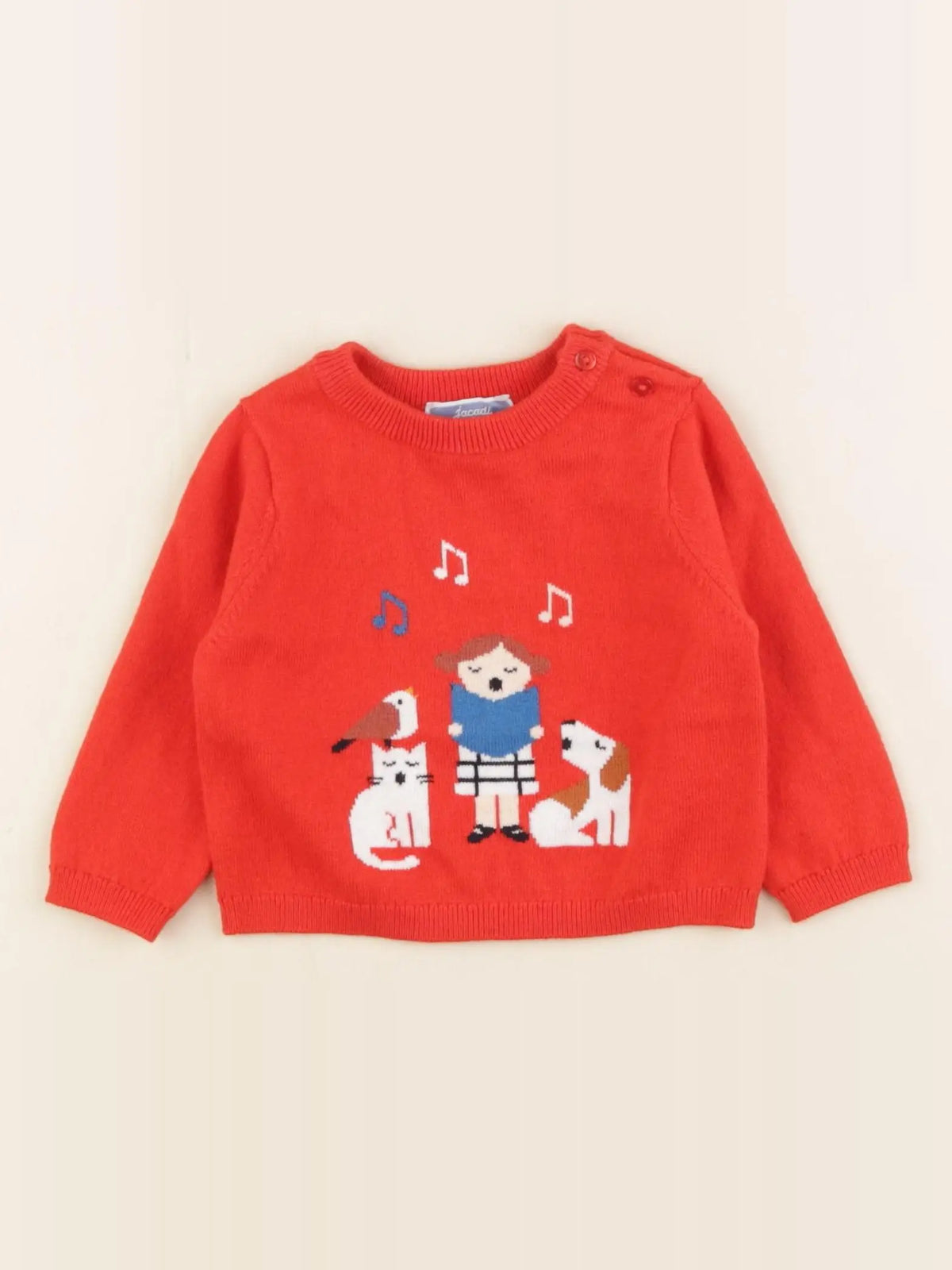 Jacadi - pull rouge - 12 mois