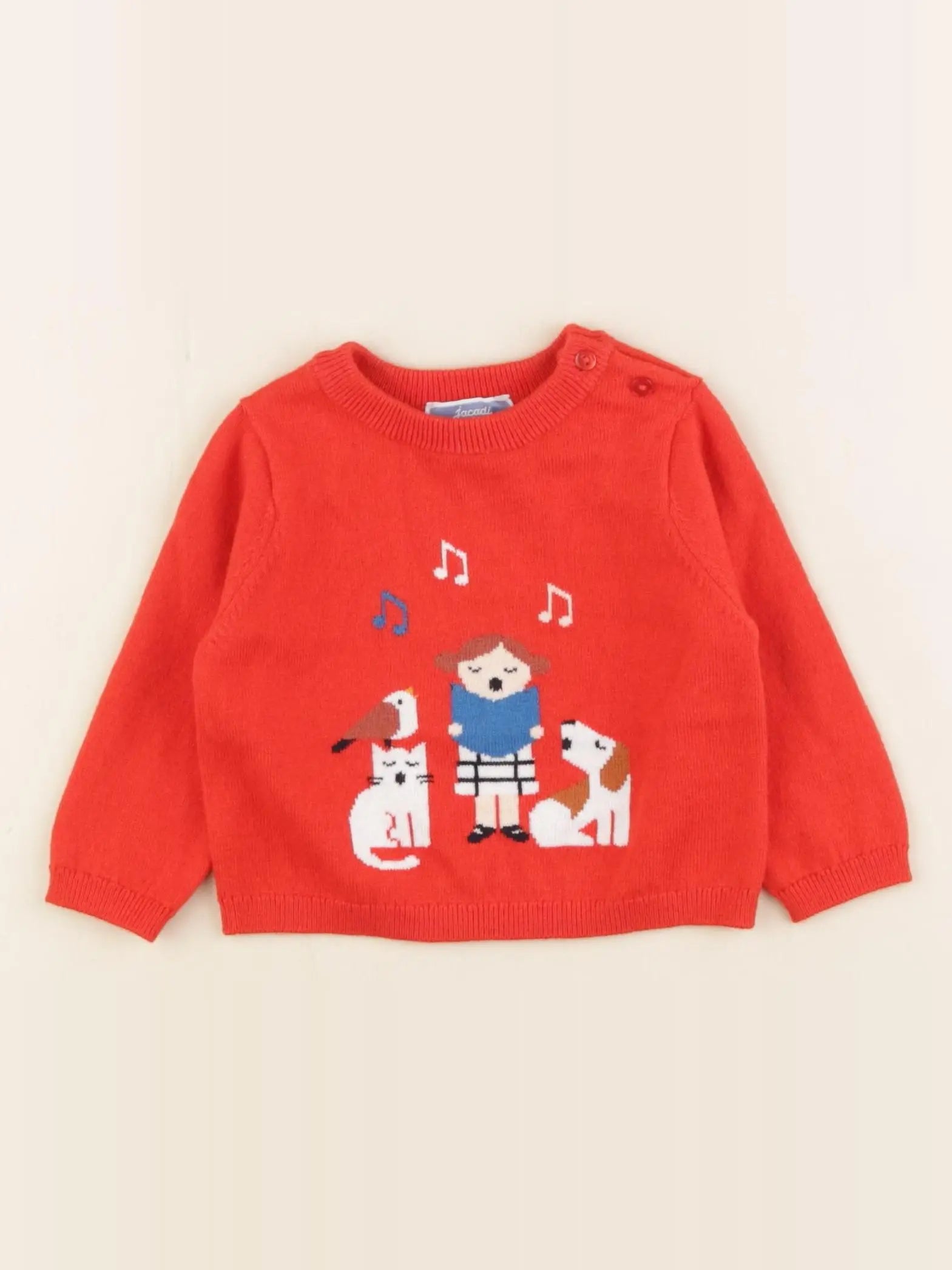 Jacadi - pull rouge - 6 mois