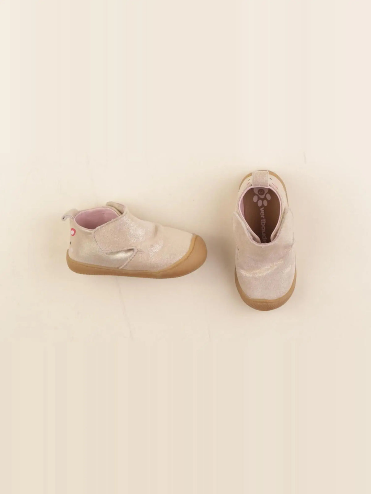 Vertbaudet - chaussons beige, or - pointure 19