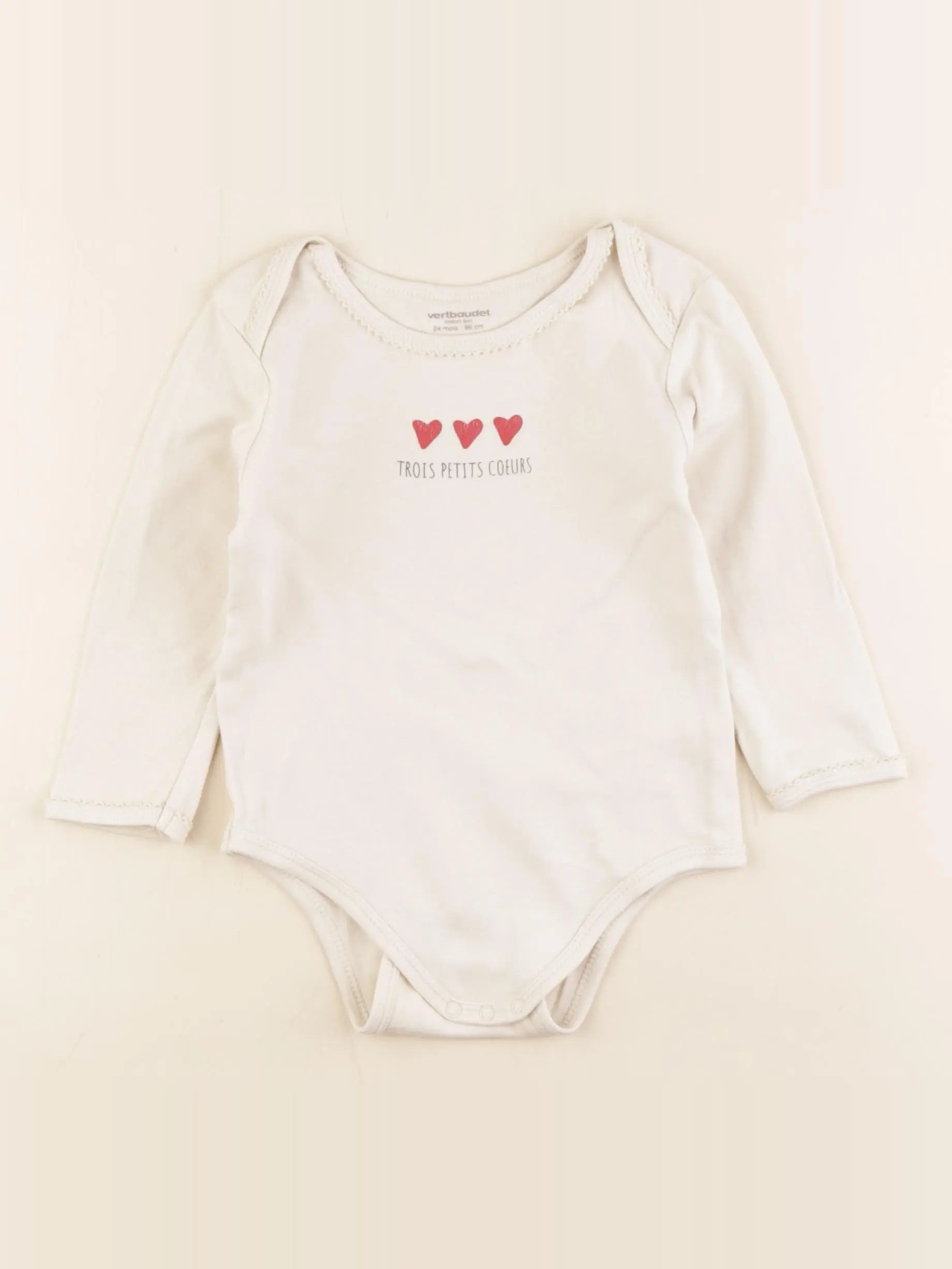 Vertbaudet - body beige - 24 mois